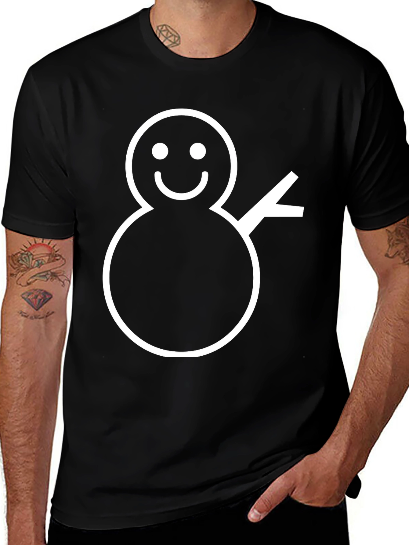 Snowman Graphic Tee - Festive Holiday Shirt