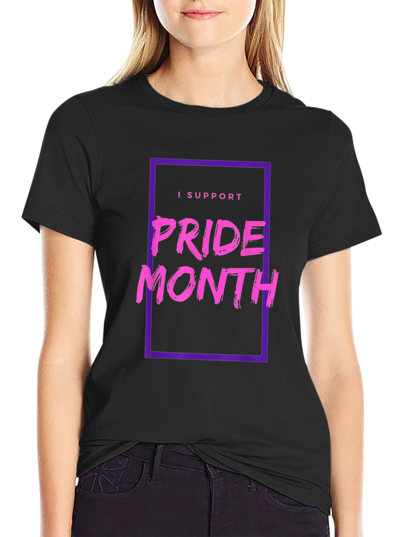 Pride Month Support T-Shirt - Black