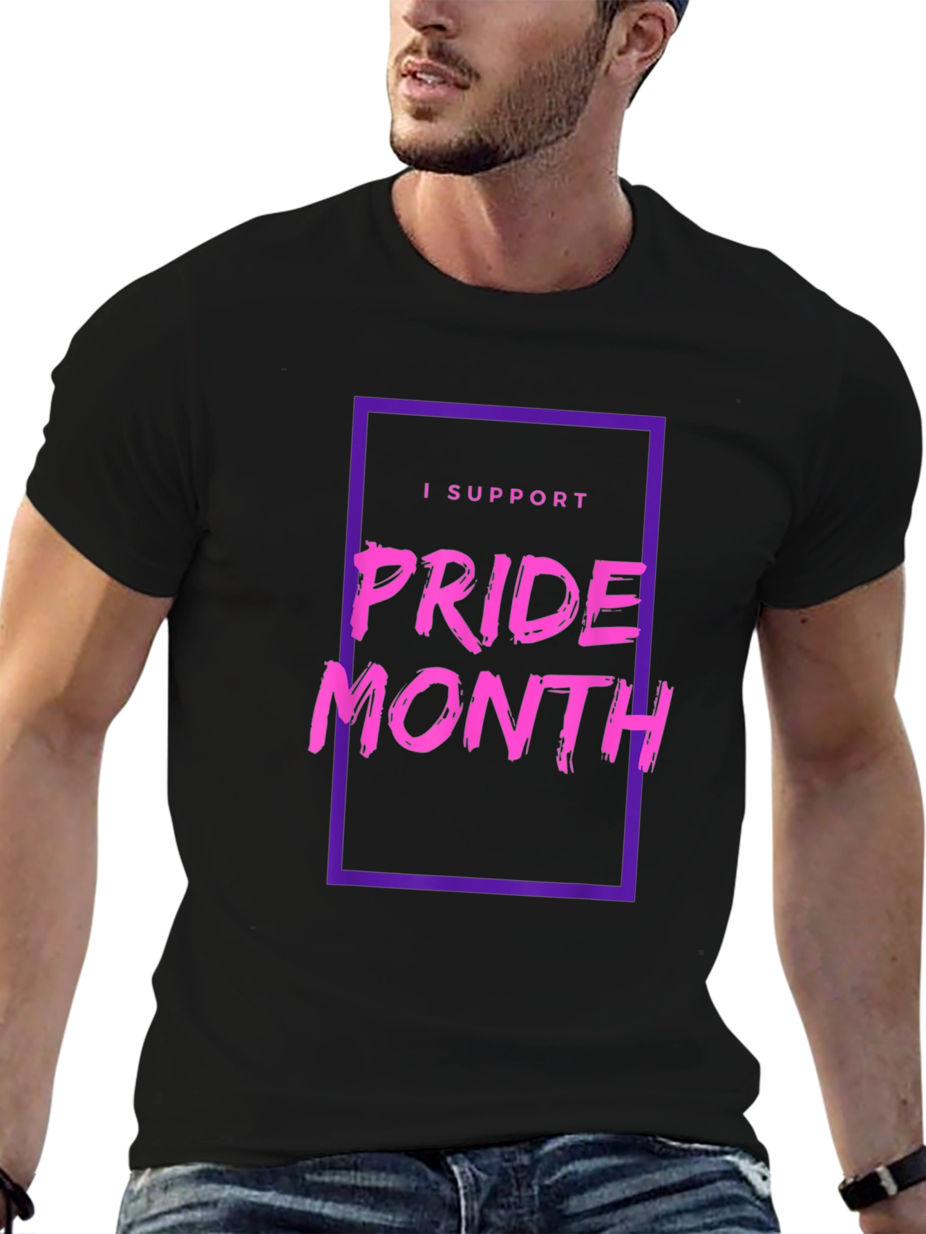 Pride Month Support T-Shirt - Black
