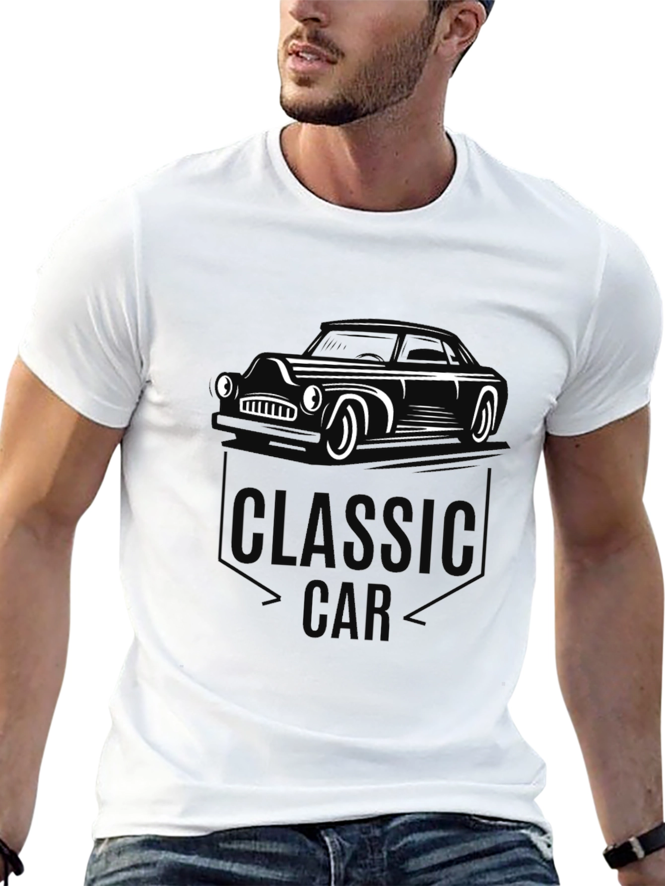 Classic Car Graphic Tee - Retro Style Mens T-Shirt