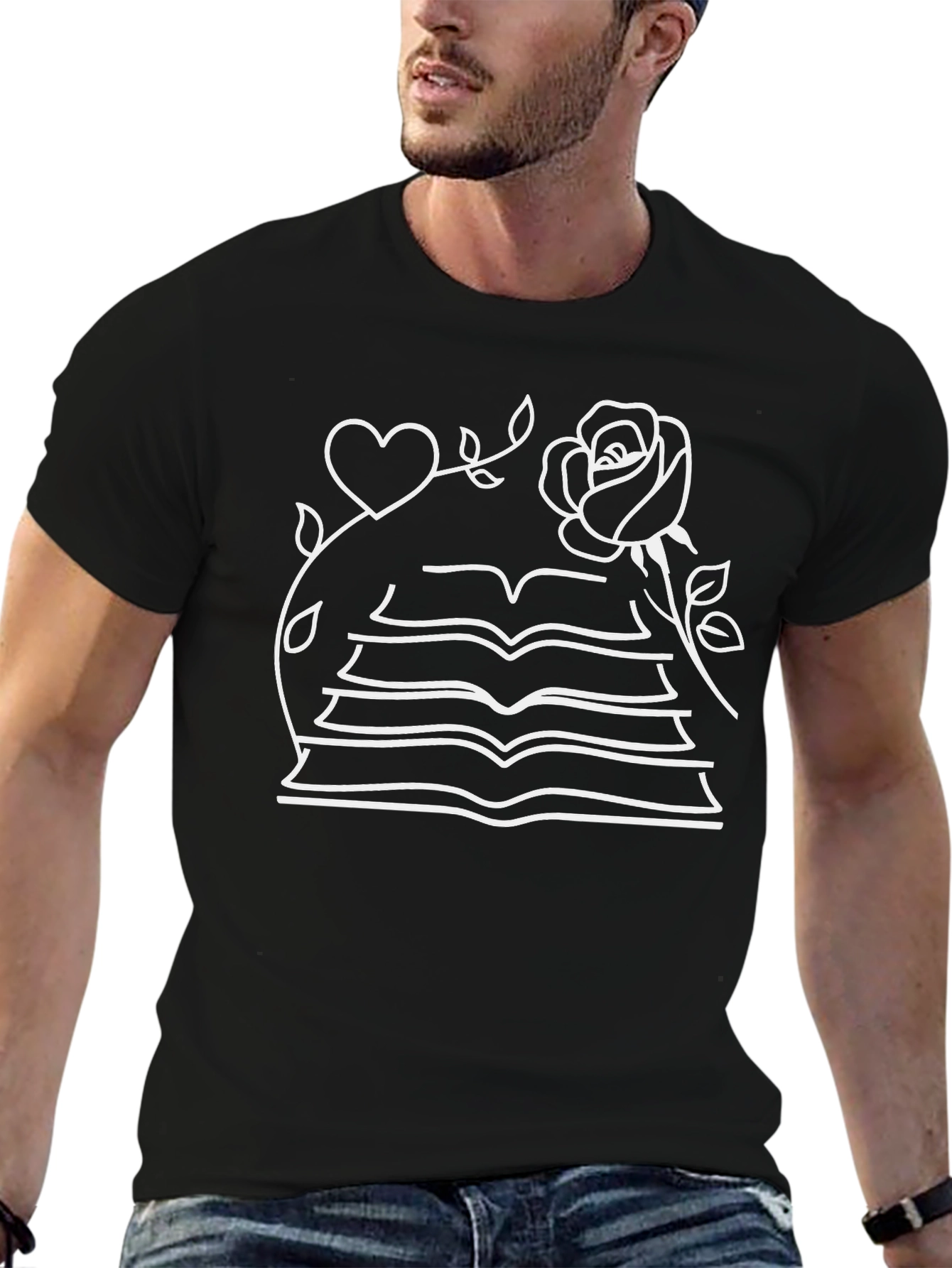 Heart Rose Book T-Shirt
