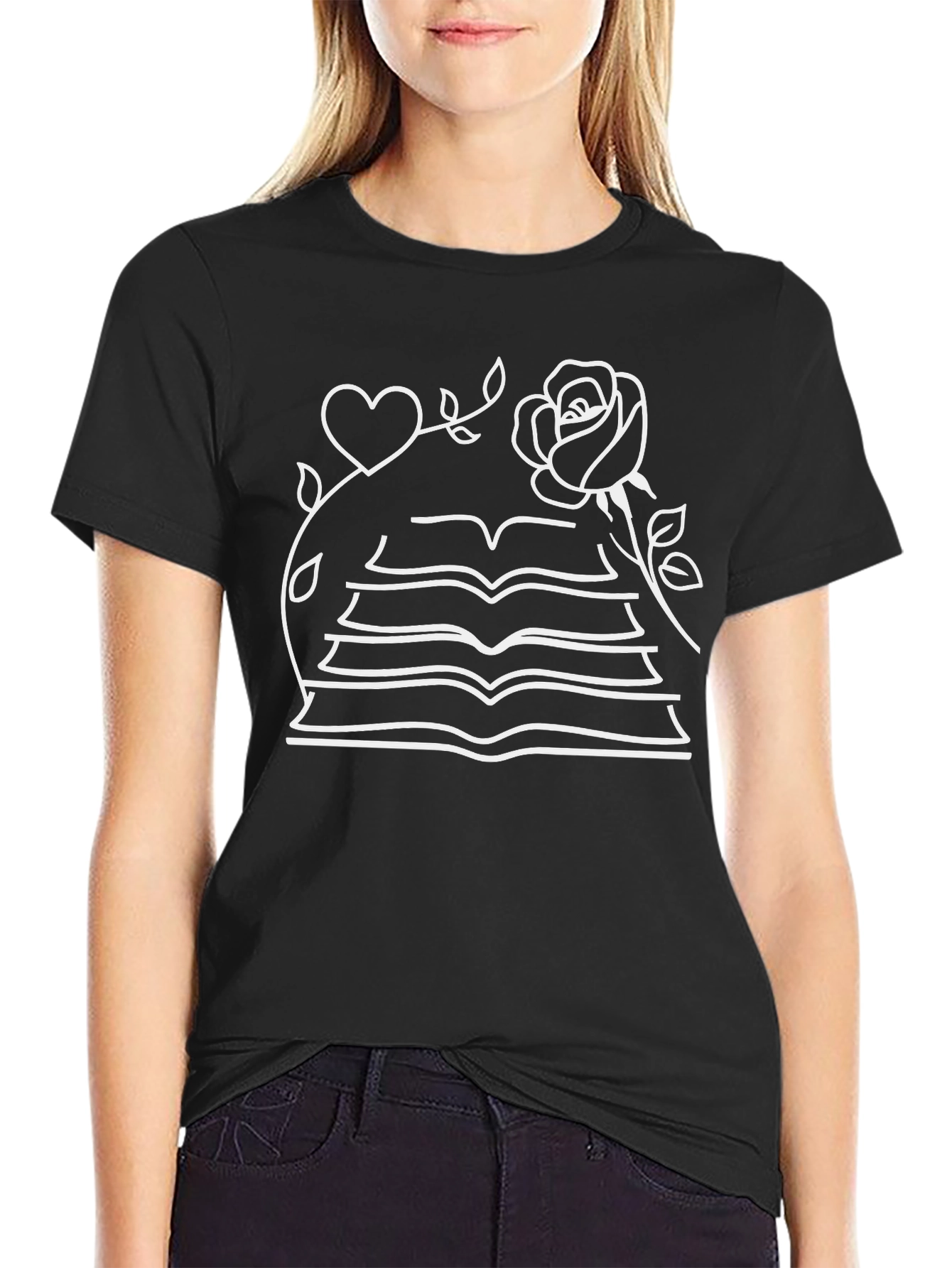 Heart Rose Book T-Shirt