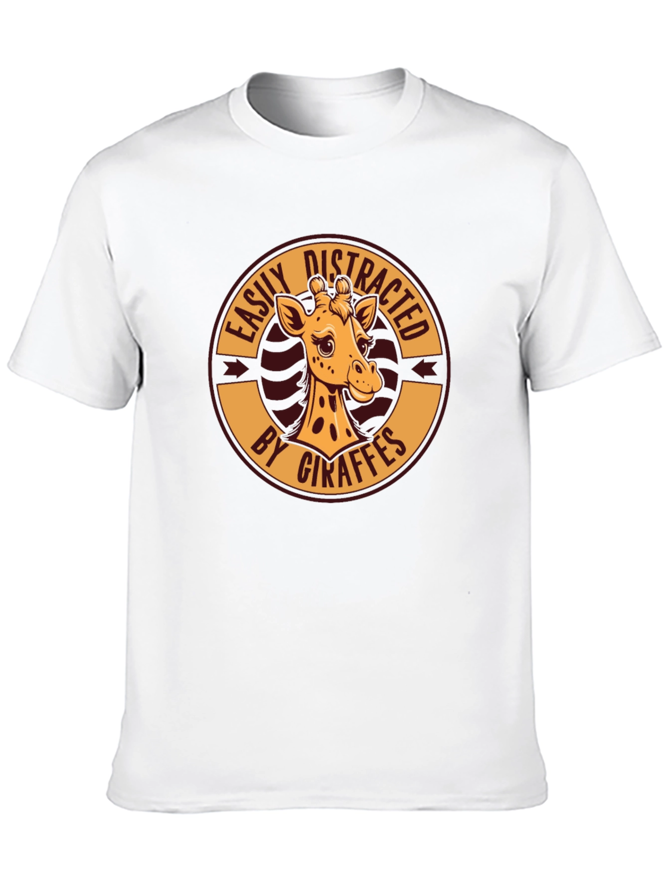 Easily Distracted By Giraffes Black T-Shirt