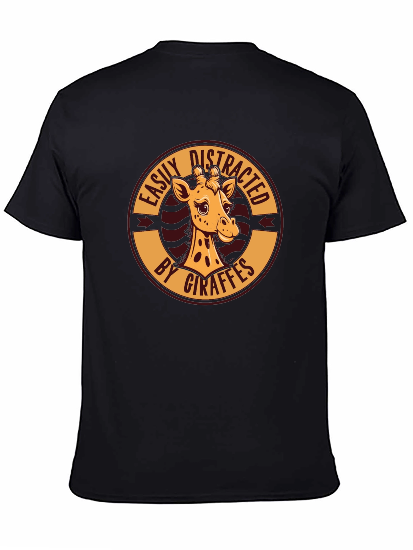 Easily Distracted By Giraffes Black T-Shirt