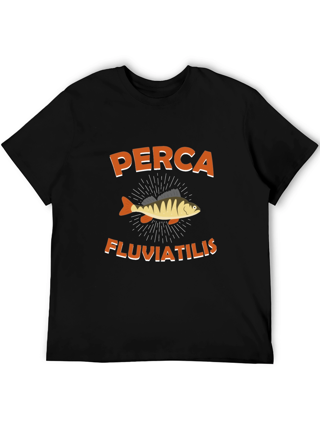 Perch Fish Graphic Tee - Black Cotton T-Shirt