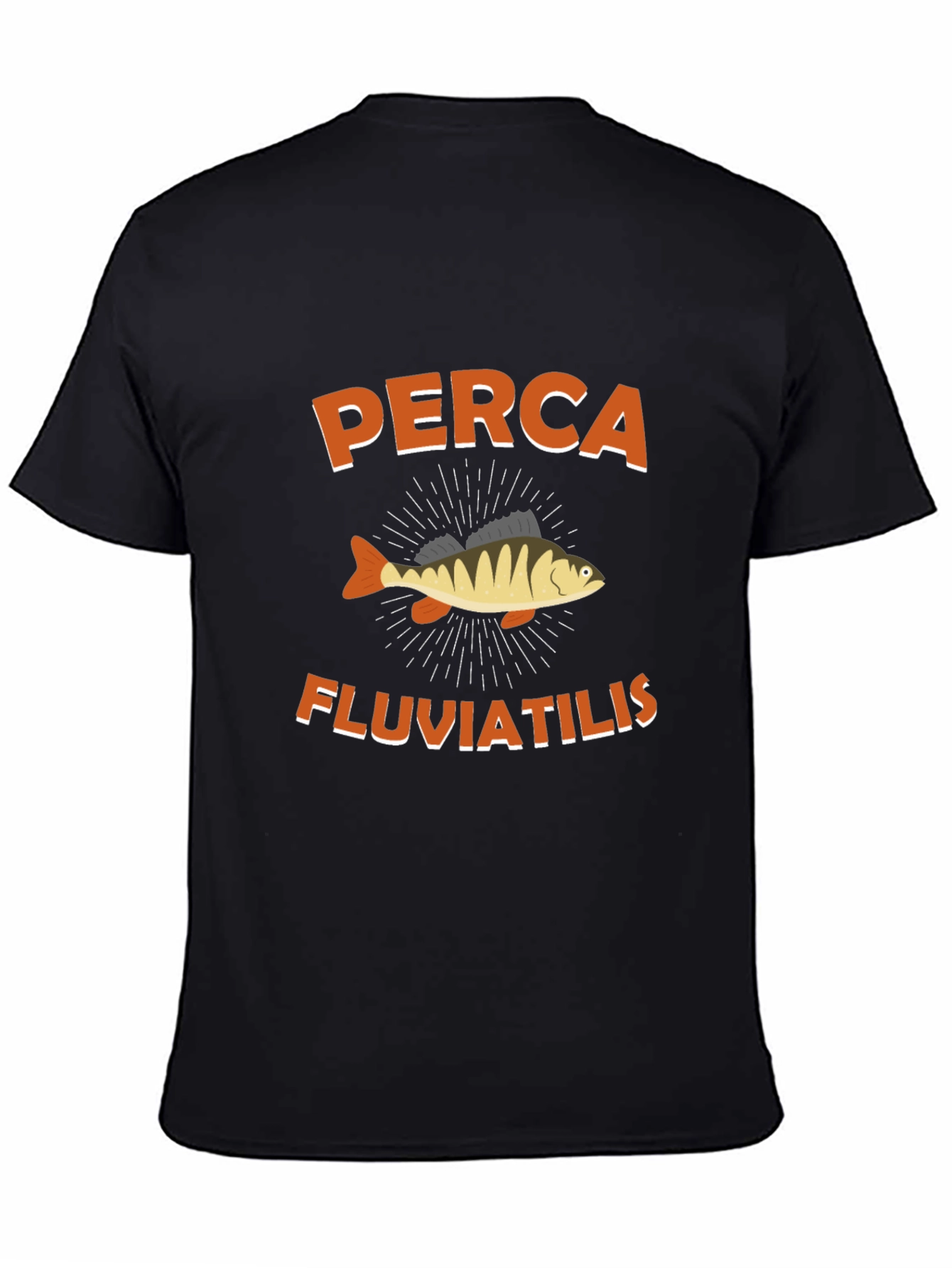 Perch Fish Graphic Tee - Black Cotton T-Shirt