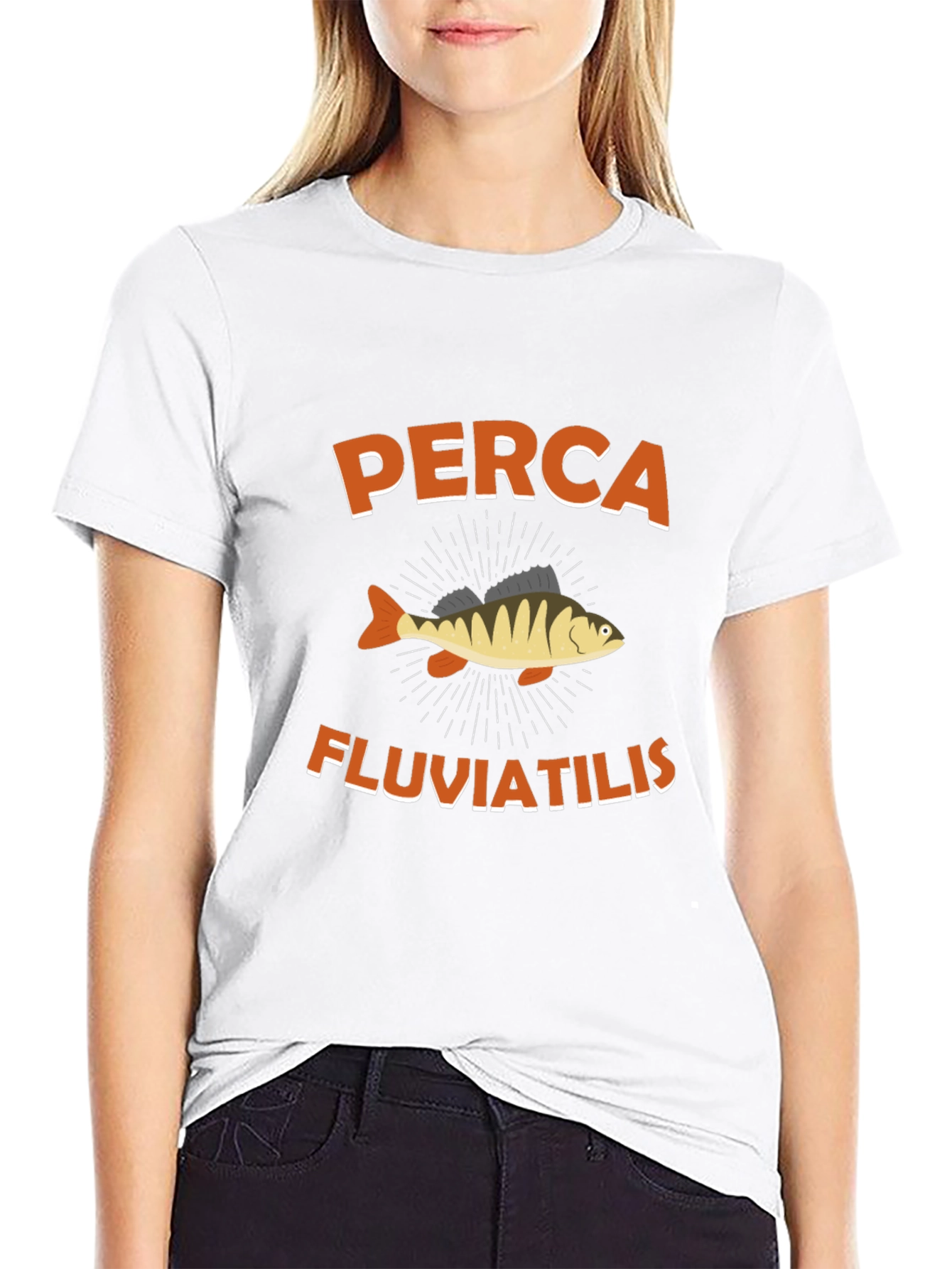 Perch Fish Graphic Tee - Black Cotton T-Shirt