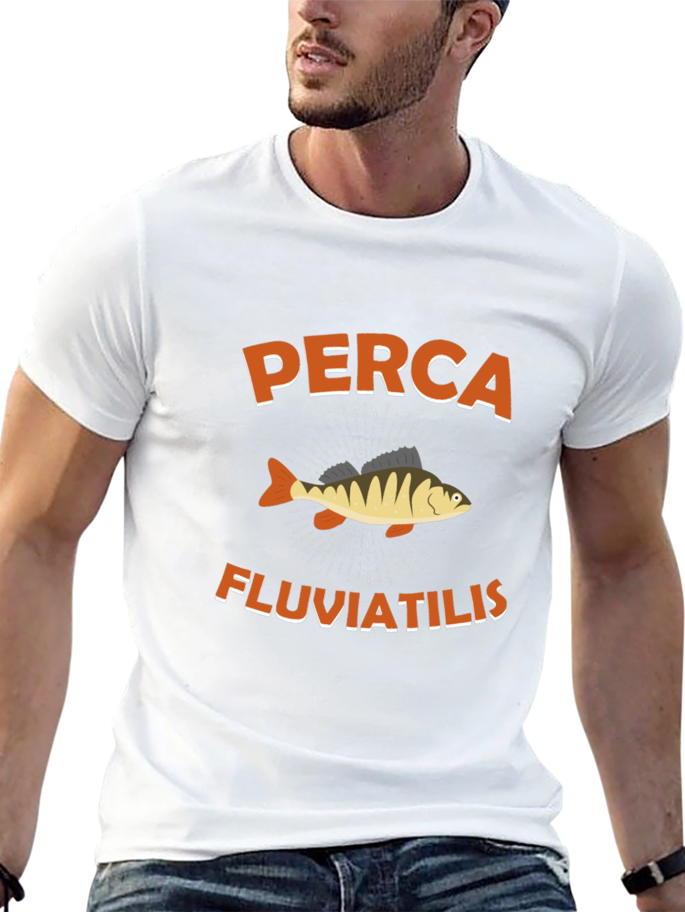 Perch Fish Graphic Tee - Black Cotton T-Shirt