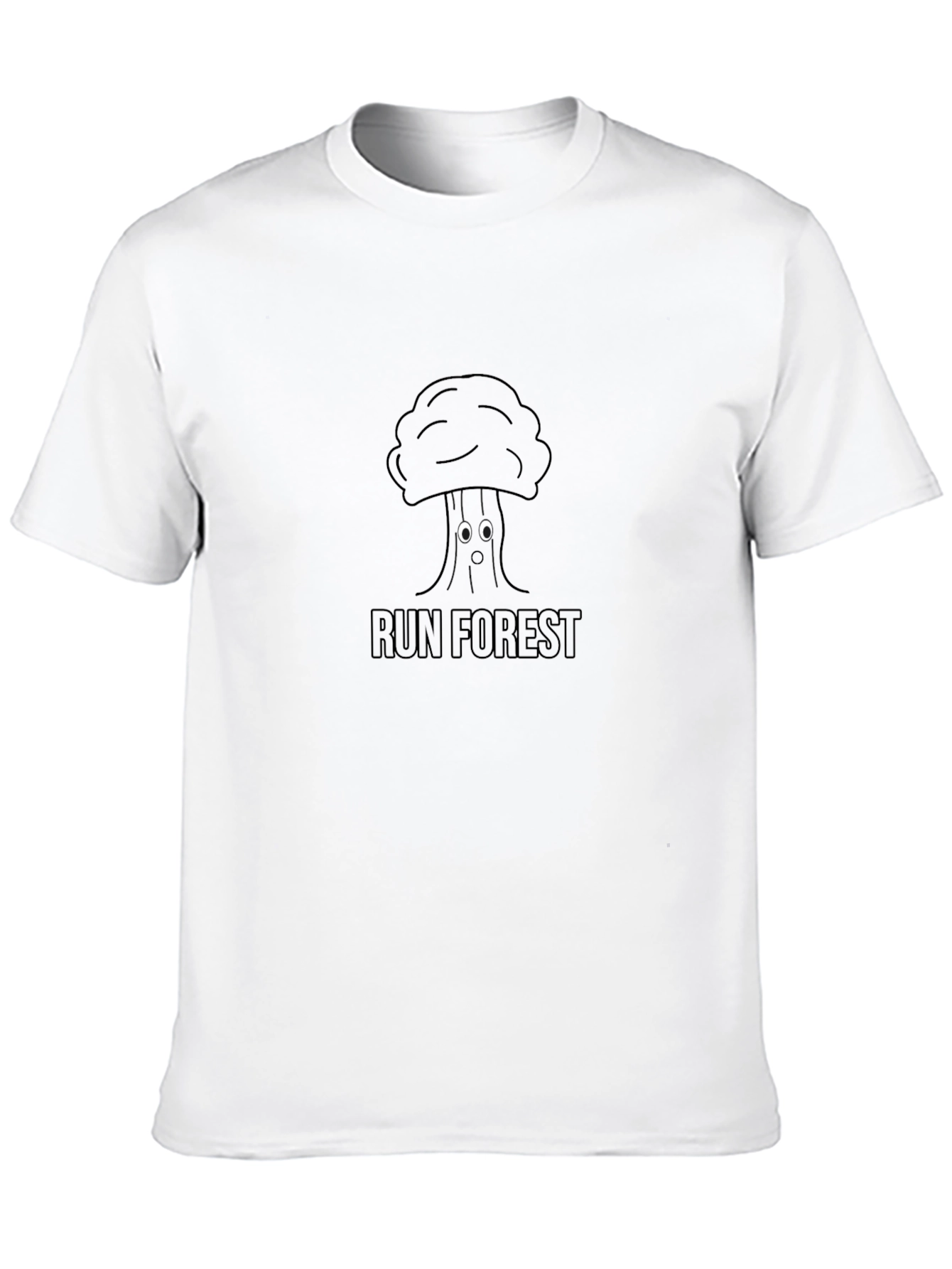 Run Forest Funny Tree Graphic T-Shirt