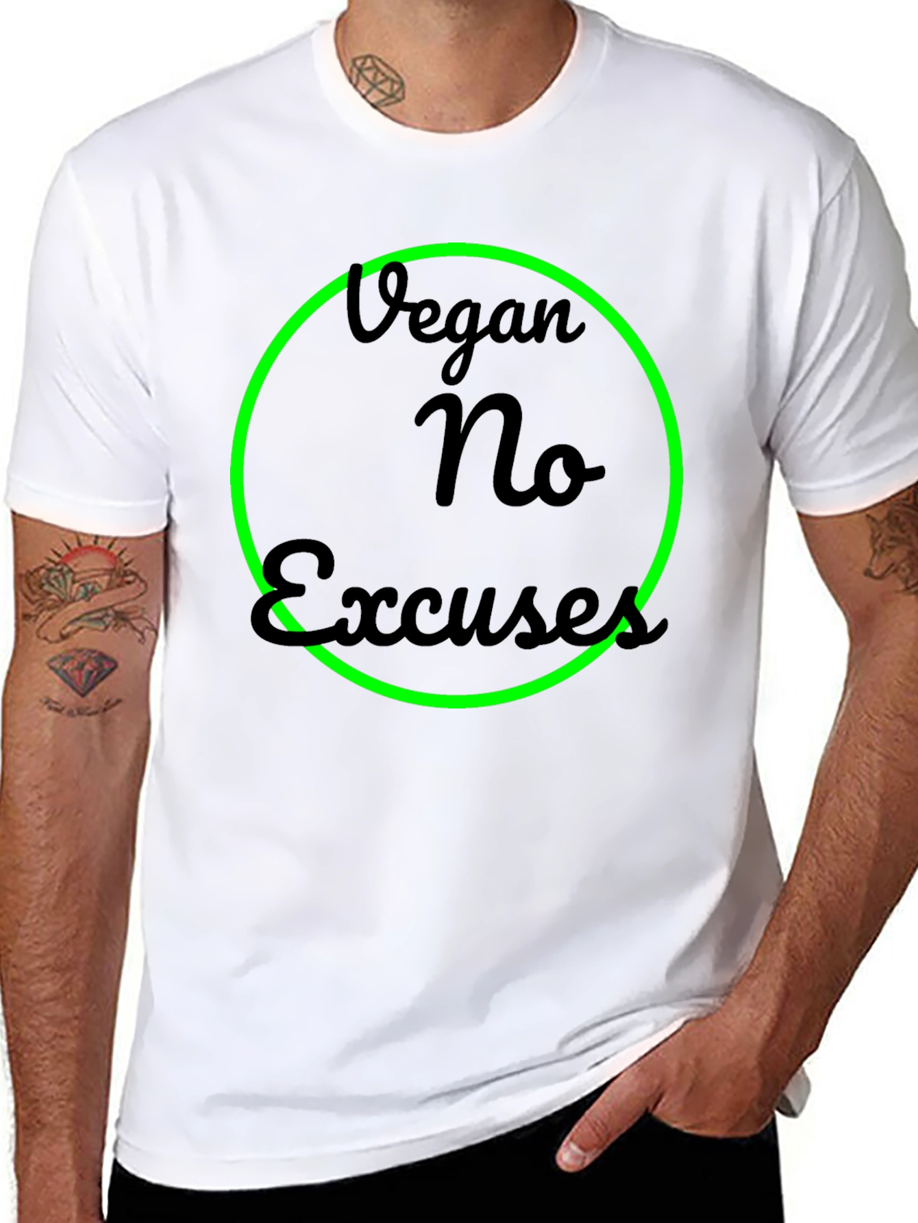 Vegan No Excuses Graphic Tee - Black