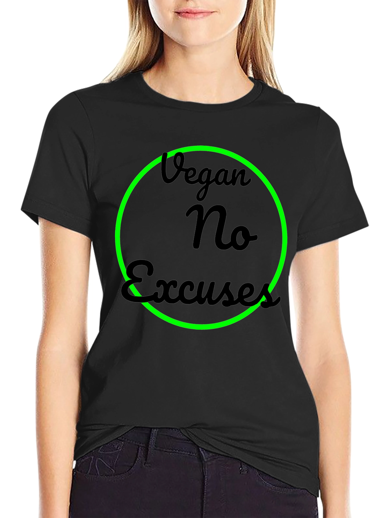Vegan No Excuses Graphic Tee - Black