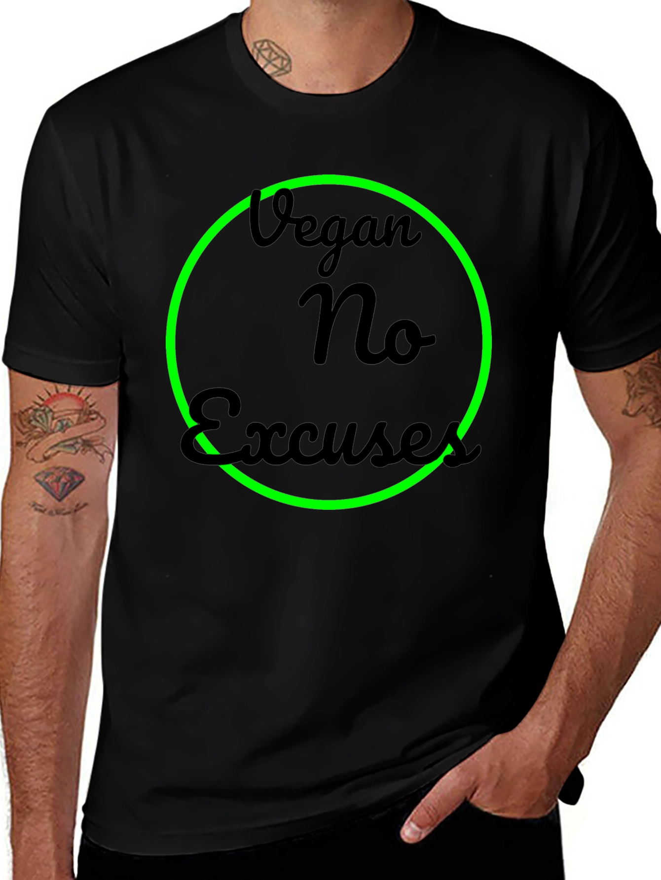 Vegan No Excuses Graphic Tee - Black