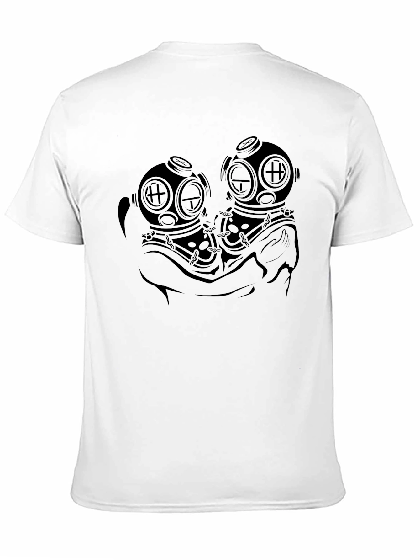 Deep Sea Diver Helmet Graphic Black T-Shirt