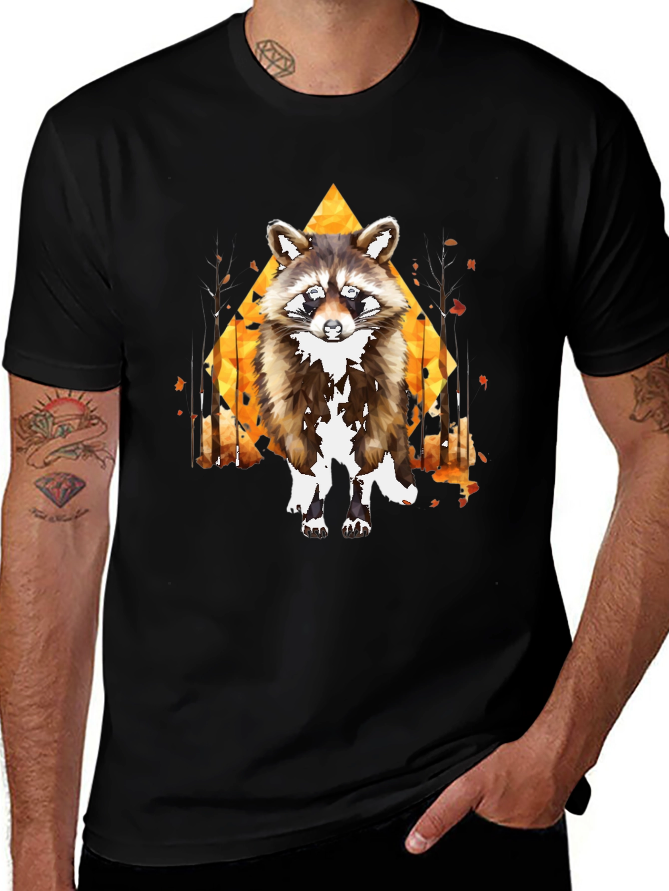 Raccoon Graphic Tee - Mens Black T-Shirt