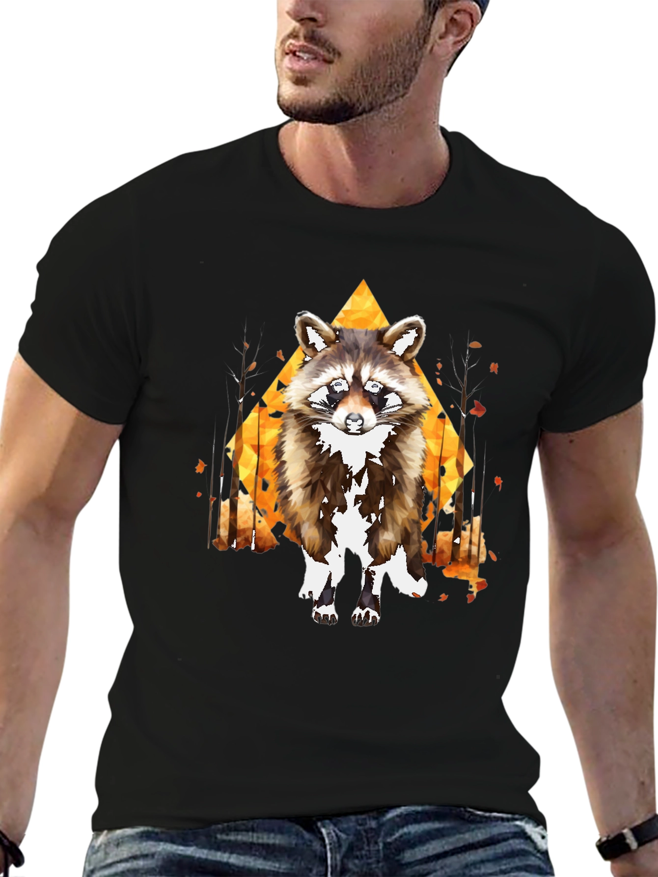 Raccoon Graphic Tee - Mens Black T-Shirt