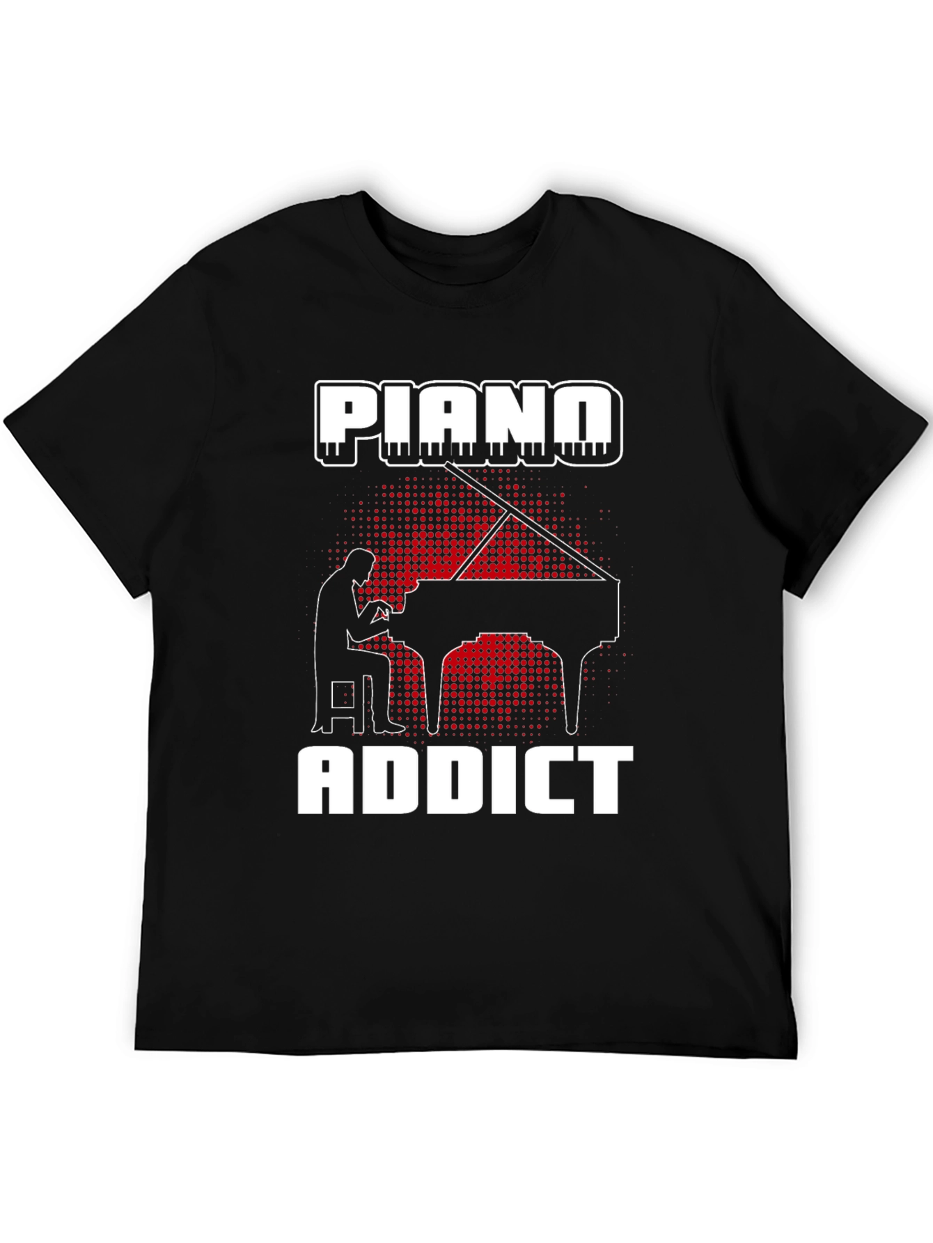Piano Addict Graphic T-Shirt - Musician Gift