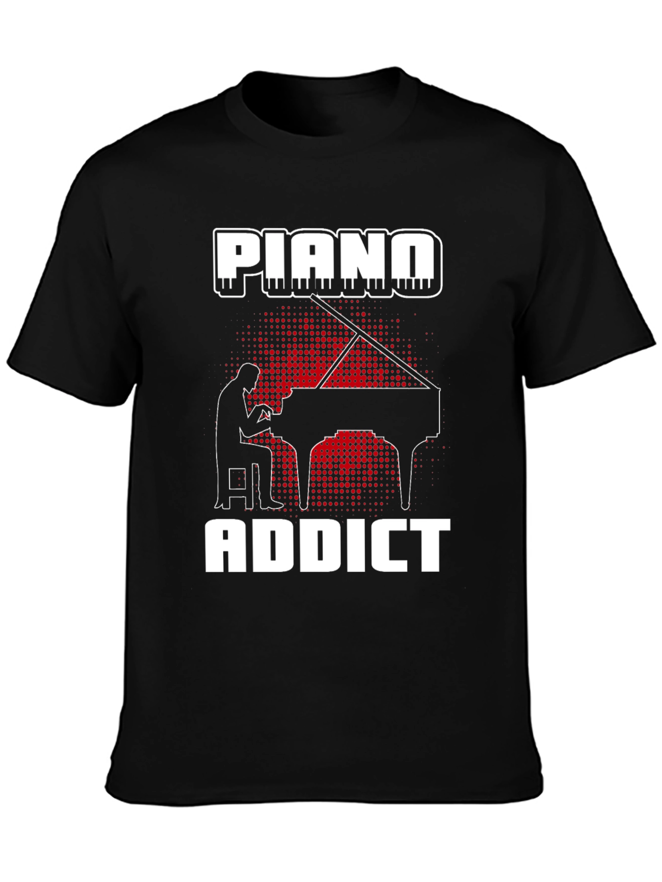 Piano Addict Graphic T-Shirt - Musician Gift