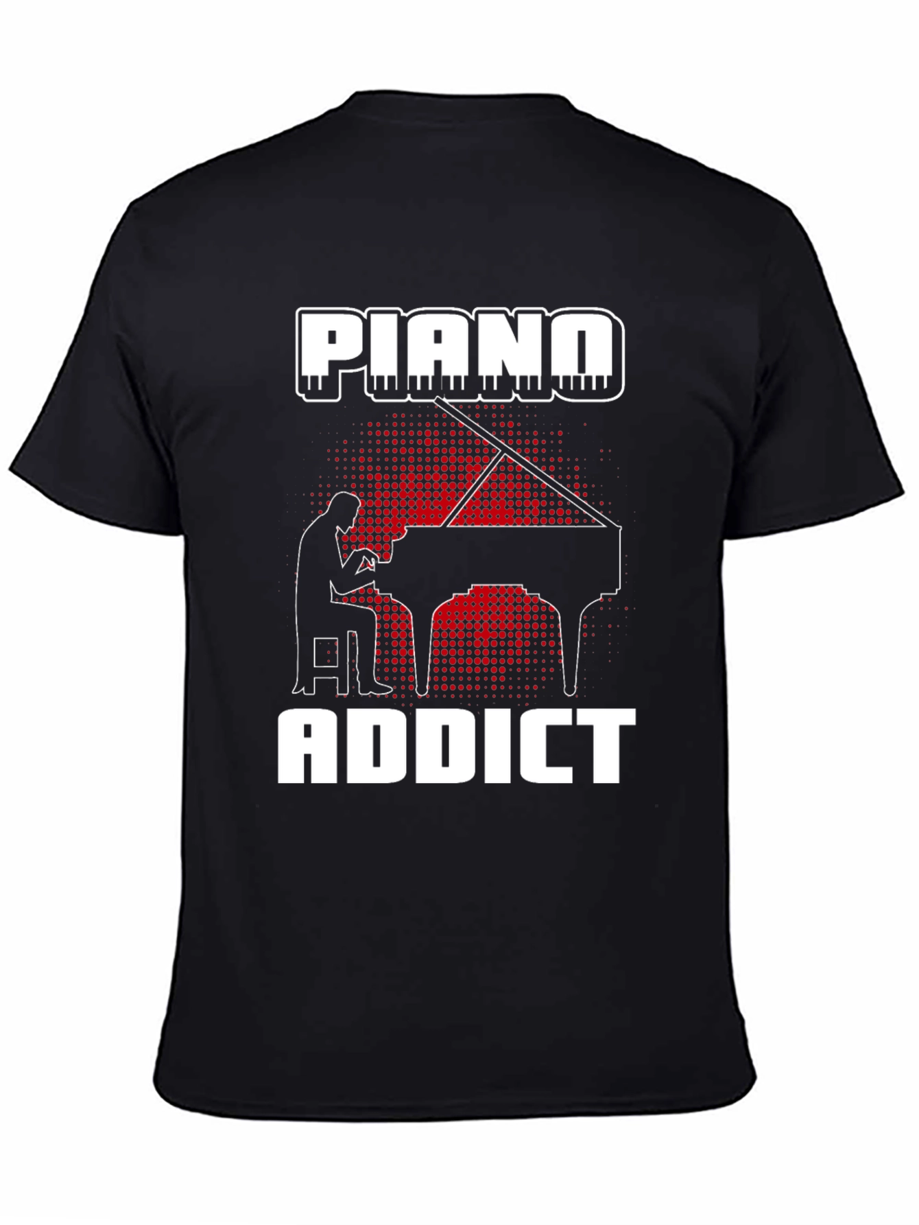Piano Addict Graphic T-Shirt - Musician Gift