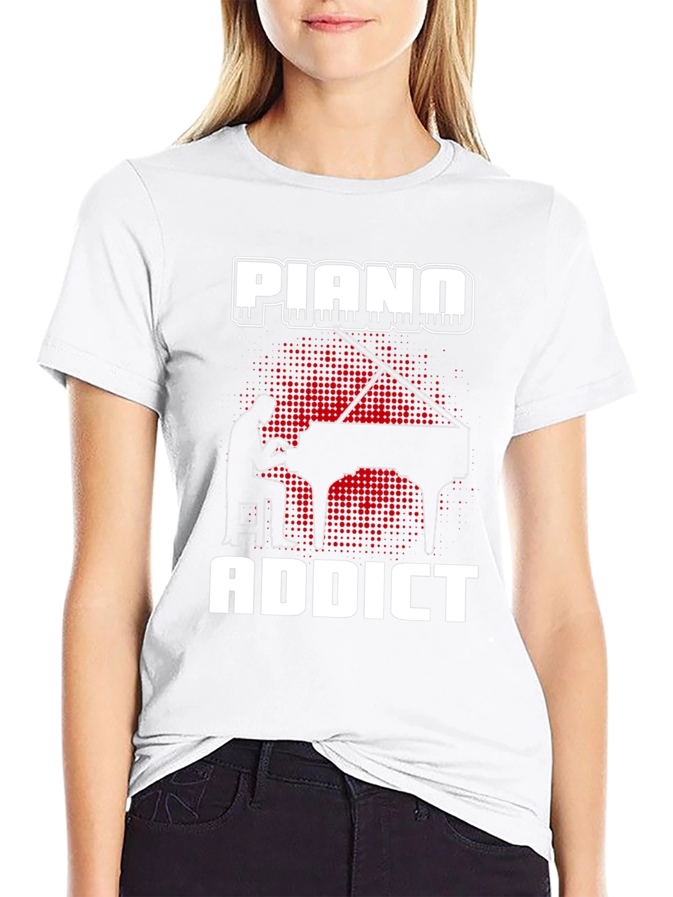 Piano Addict Graphic T-Shirt - Musician Gift