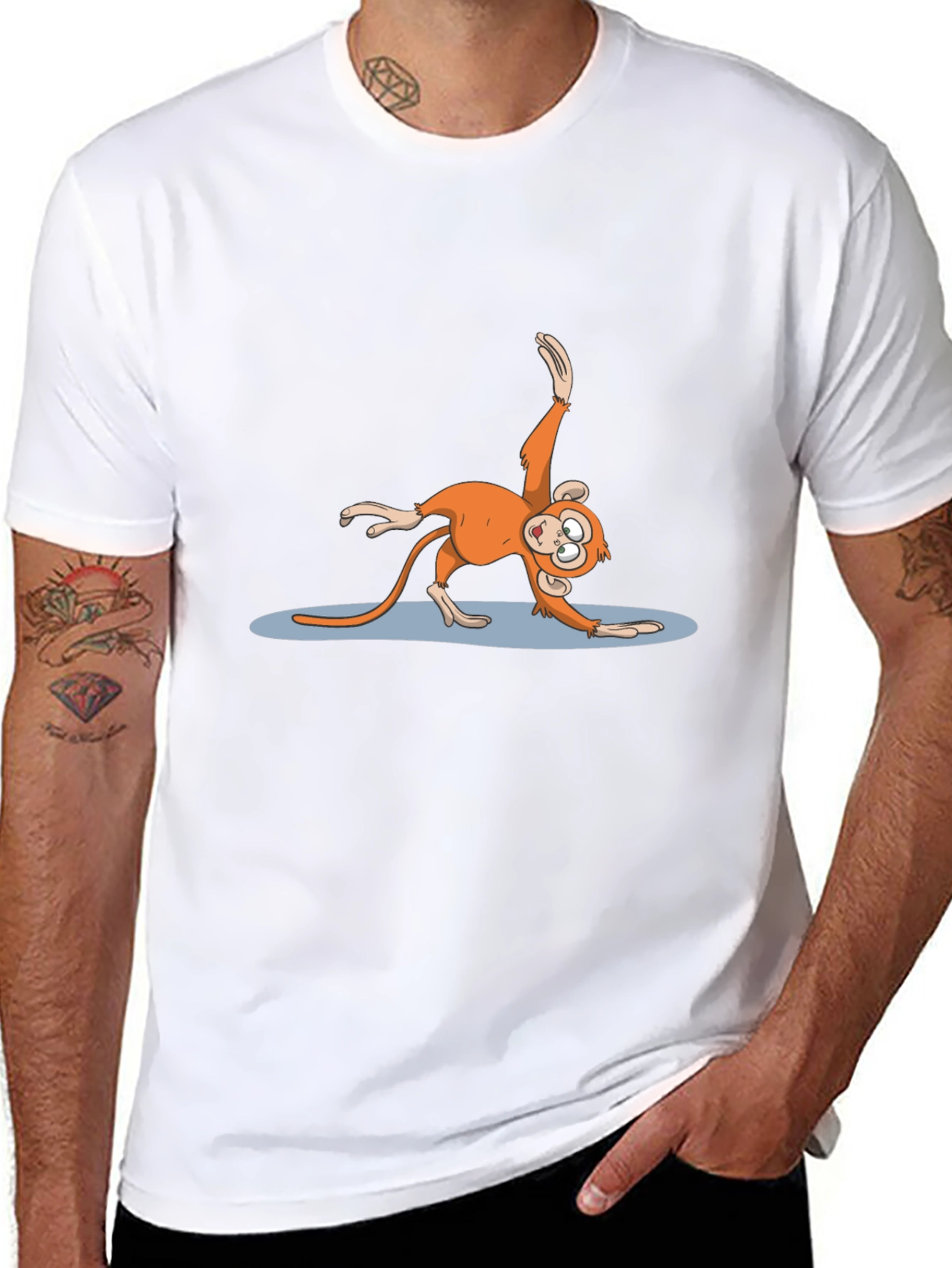 Yoga Monkey Black T-Shirt