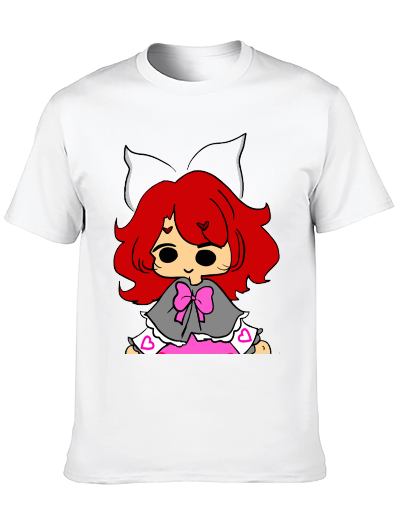 Cute Anime Girl Black T-Shirt