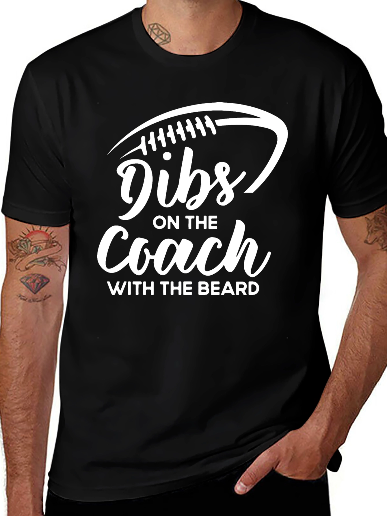 Dibs on the Coach with the Beard Black T-Shirt