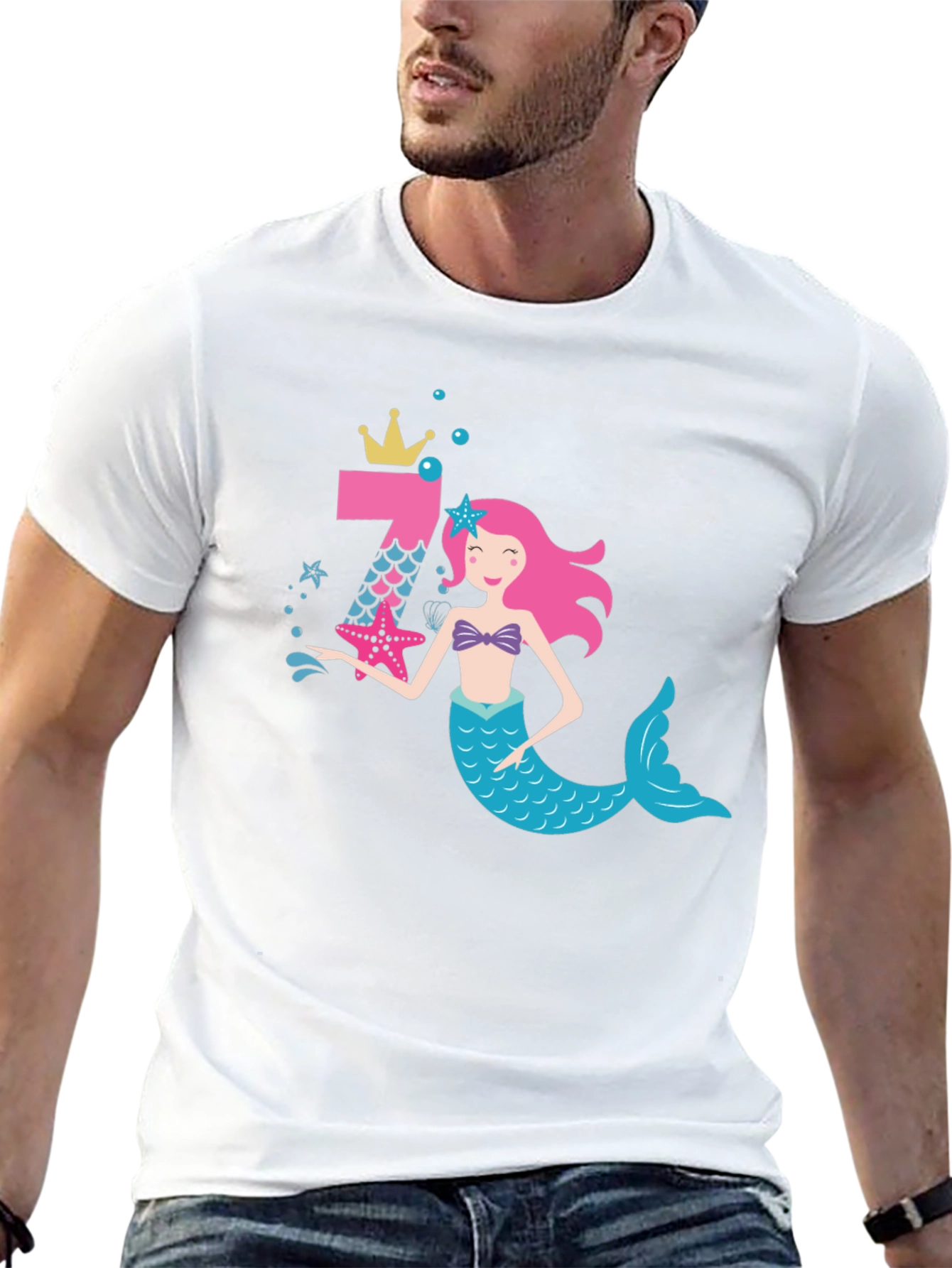 Mermaid Birthday Girl Shirt - Number 7 Tee