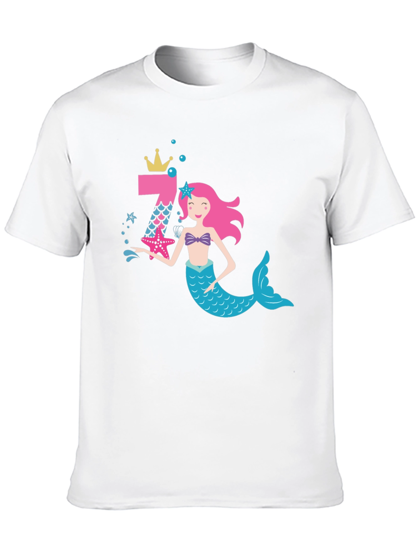 Mermaid Birthday Girl Shirt - Number 7 Tee