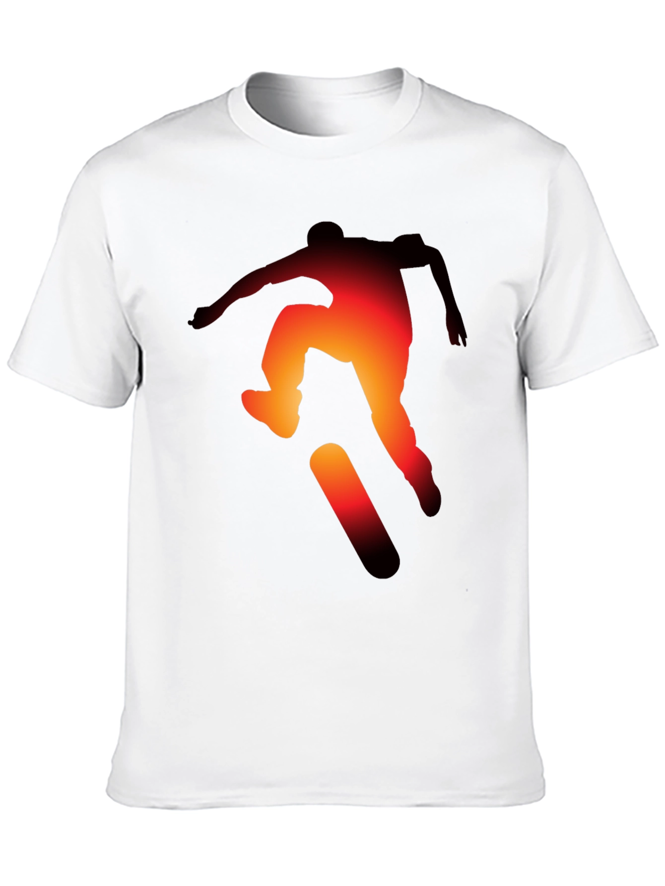Skateboarder Silhouette Graphic Tee - Black Cotton