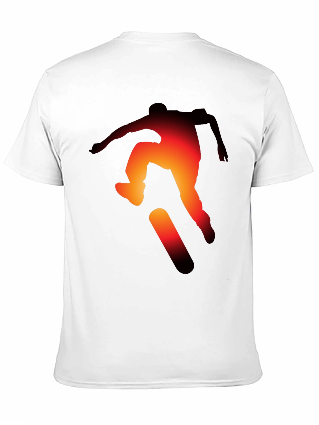 Skateboarder Silhouette Graphic Tee - Black Cotton