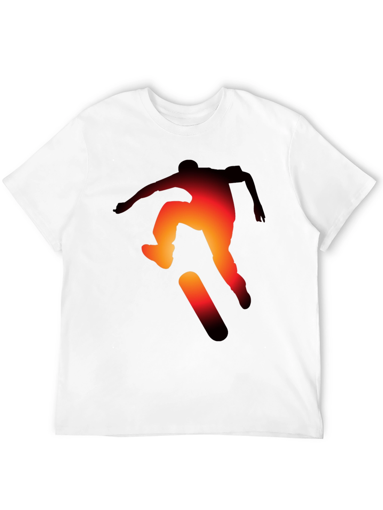Skateboarder Silhouette Graphic Tee - Black Cotton