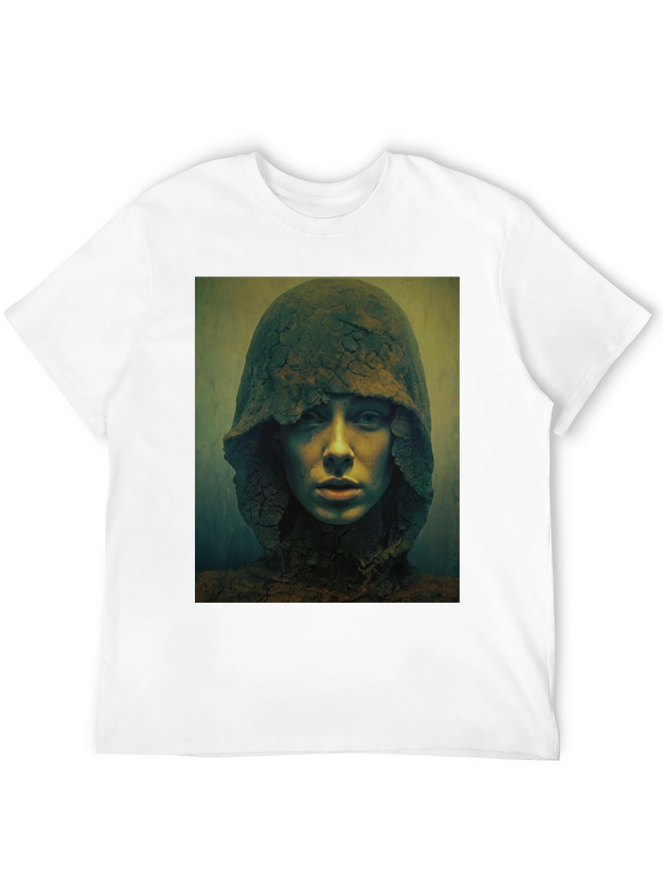 Hooded Figure Graphic Print Black T-Shirt