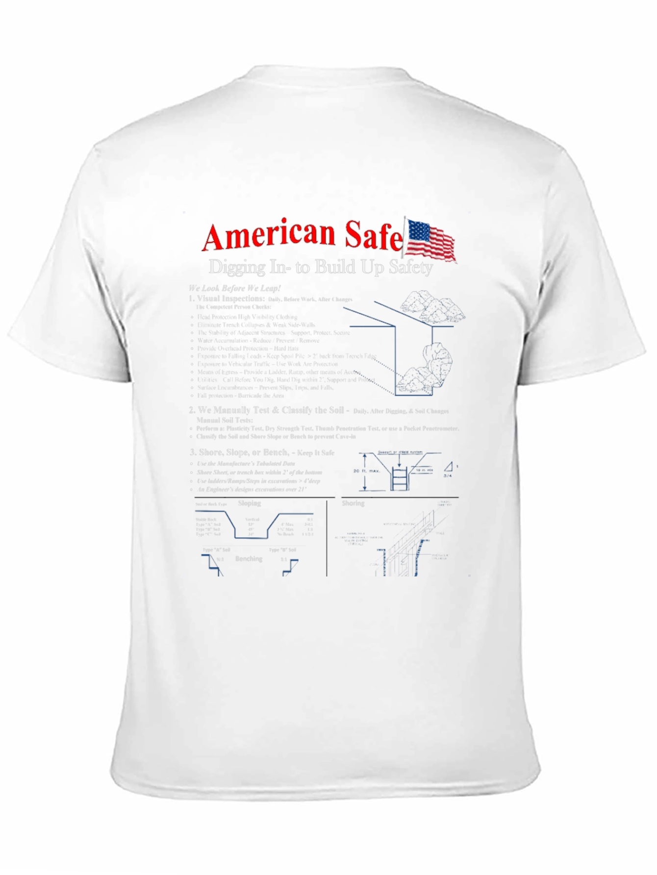 American Safe Digging Safety Rules Black T-Shirt