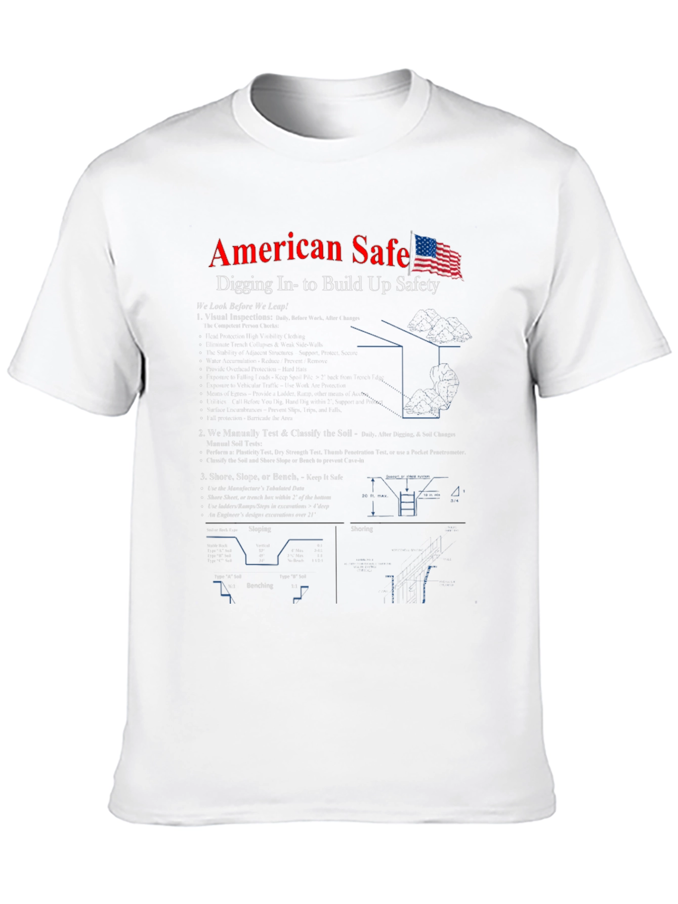 American Safe Digging Safety Rules Black T-Shirt