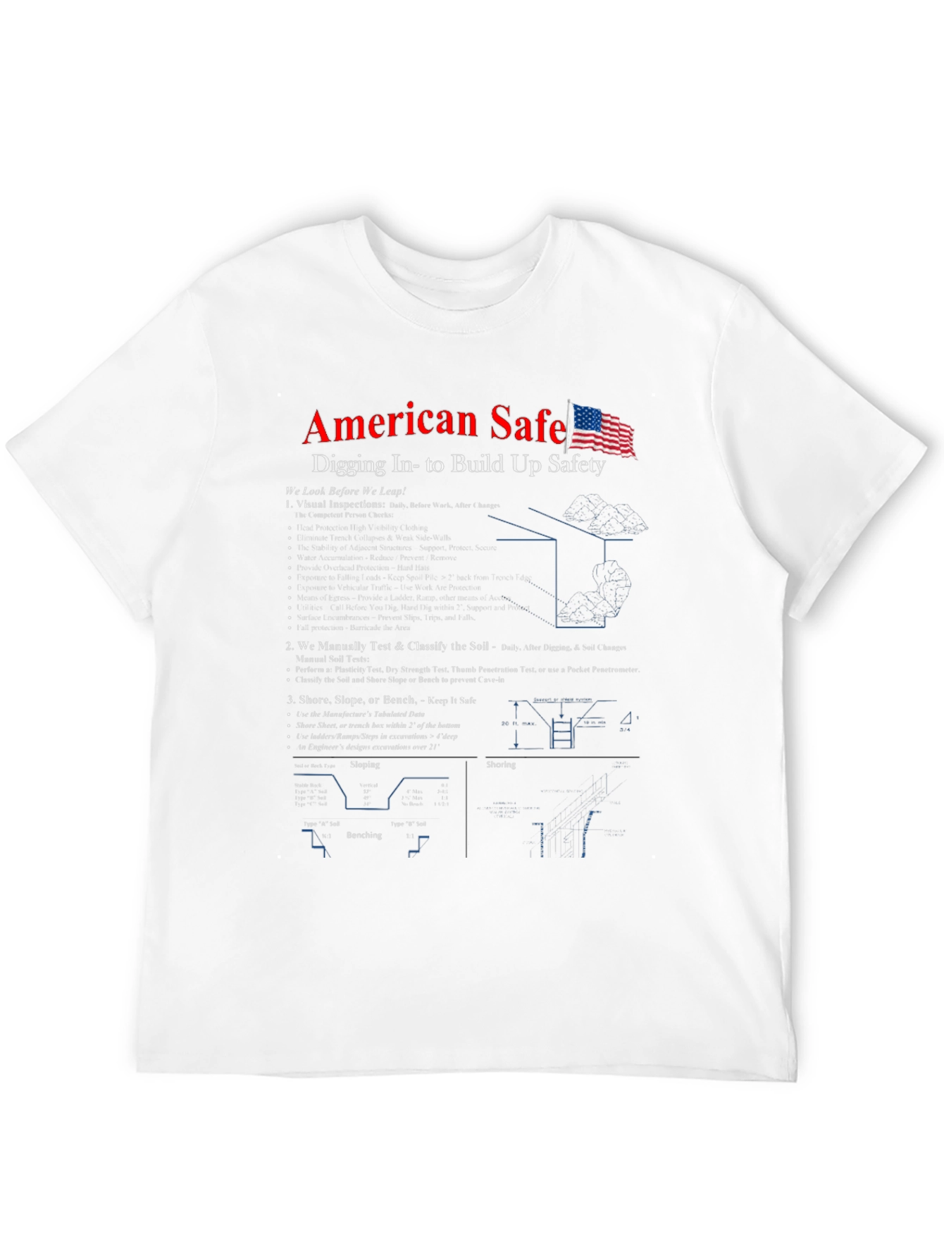 American Safe Digging Safety Rules Black T-Shirt
