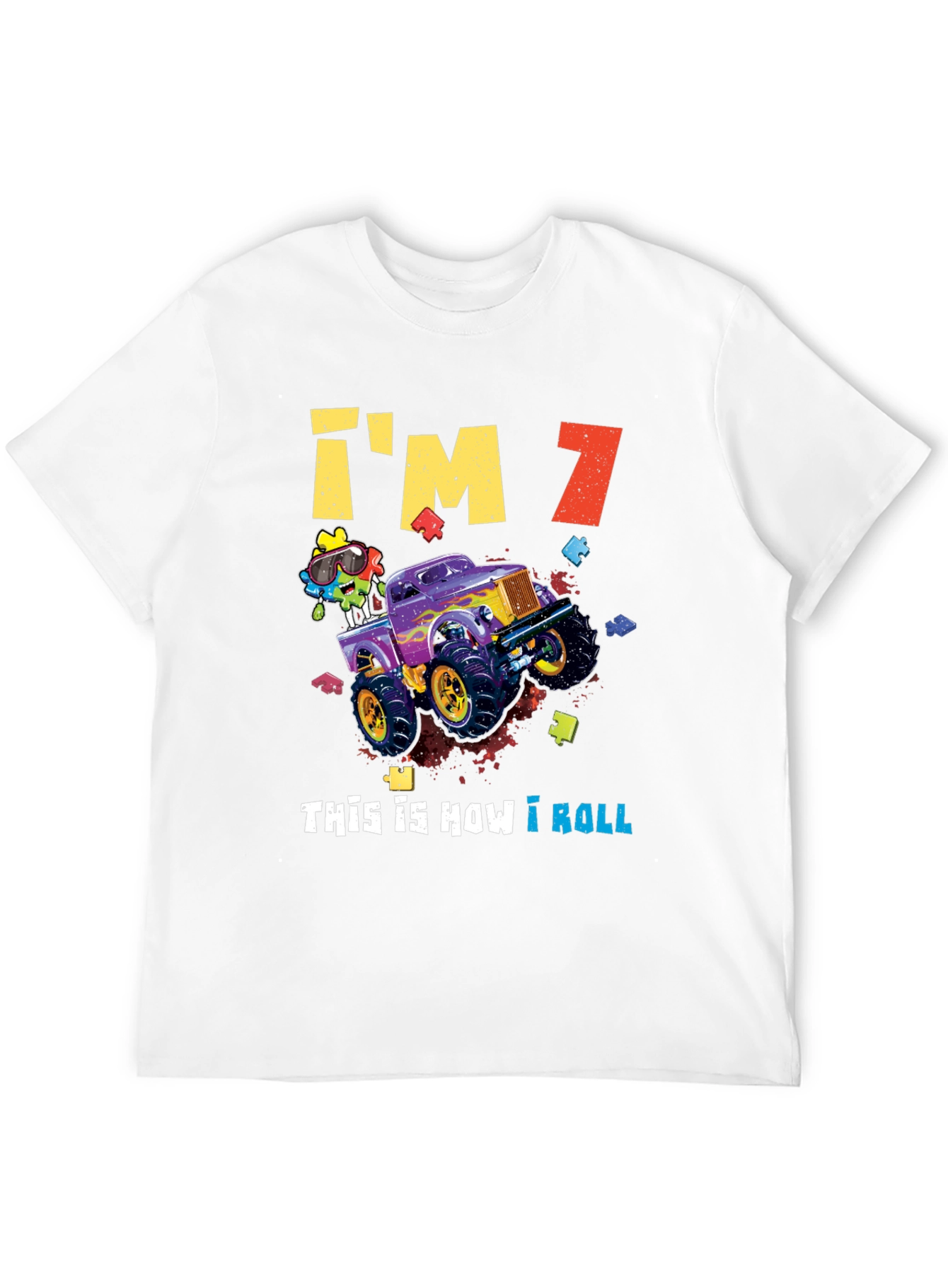Im 7! Monster Truck Birthday Shirt