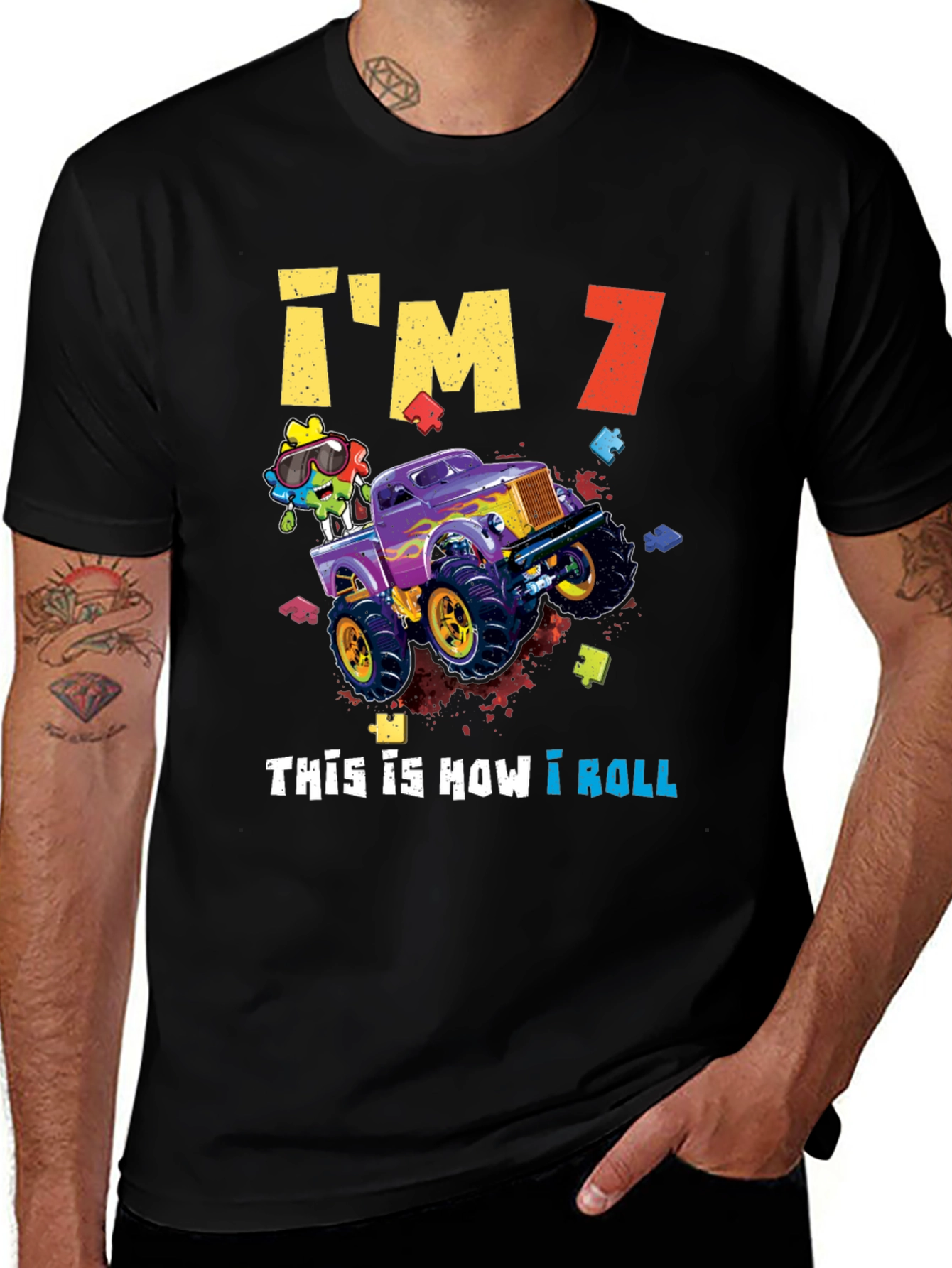 Im 7! Monster Truck Birthday Shirt