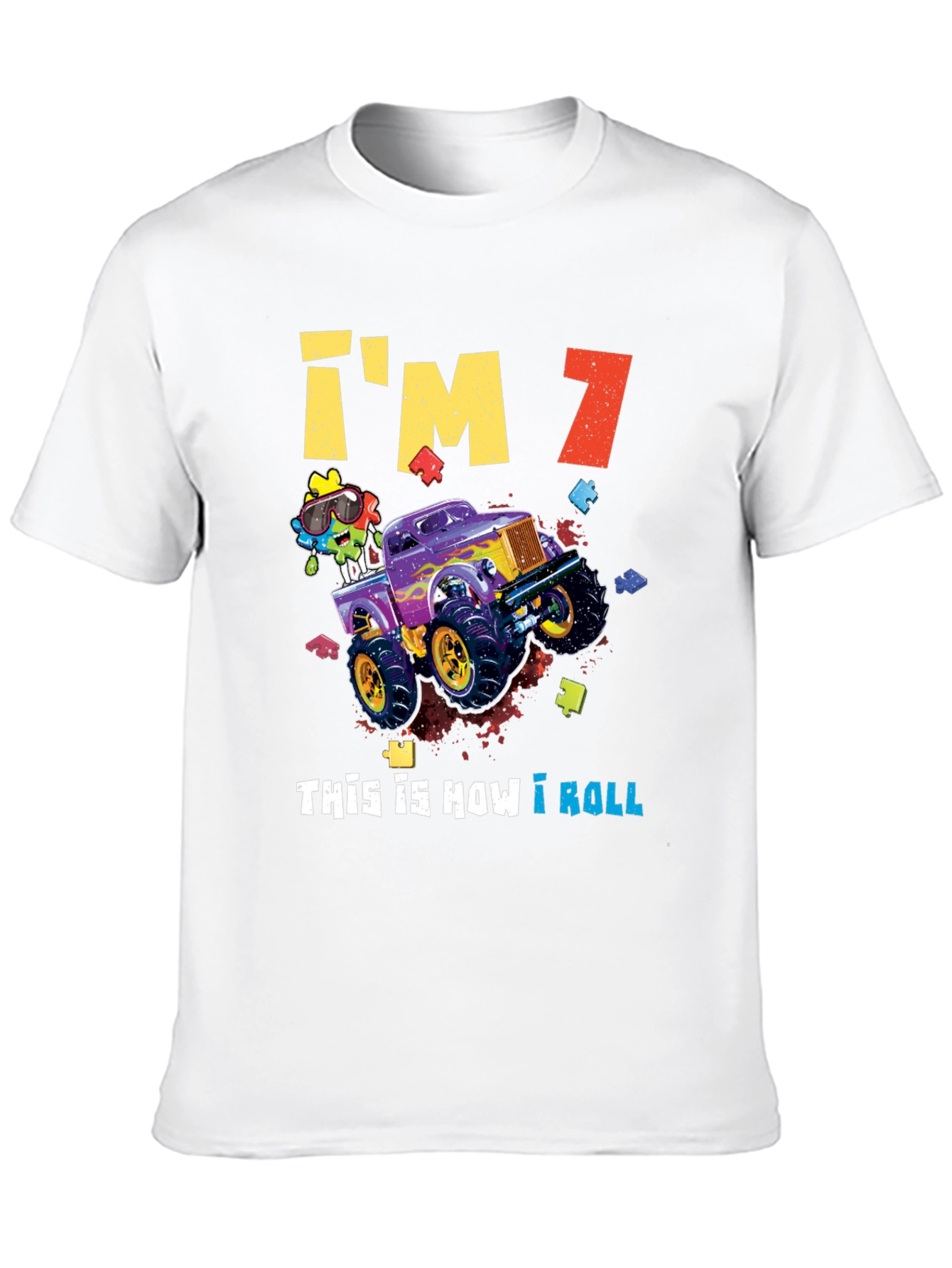 Im 7! Monster Truck Birthday Shirt