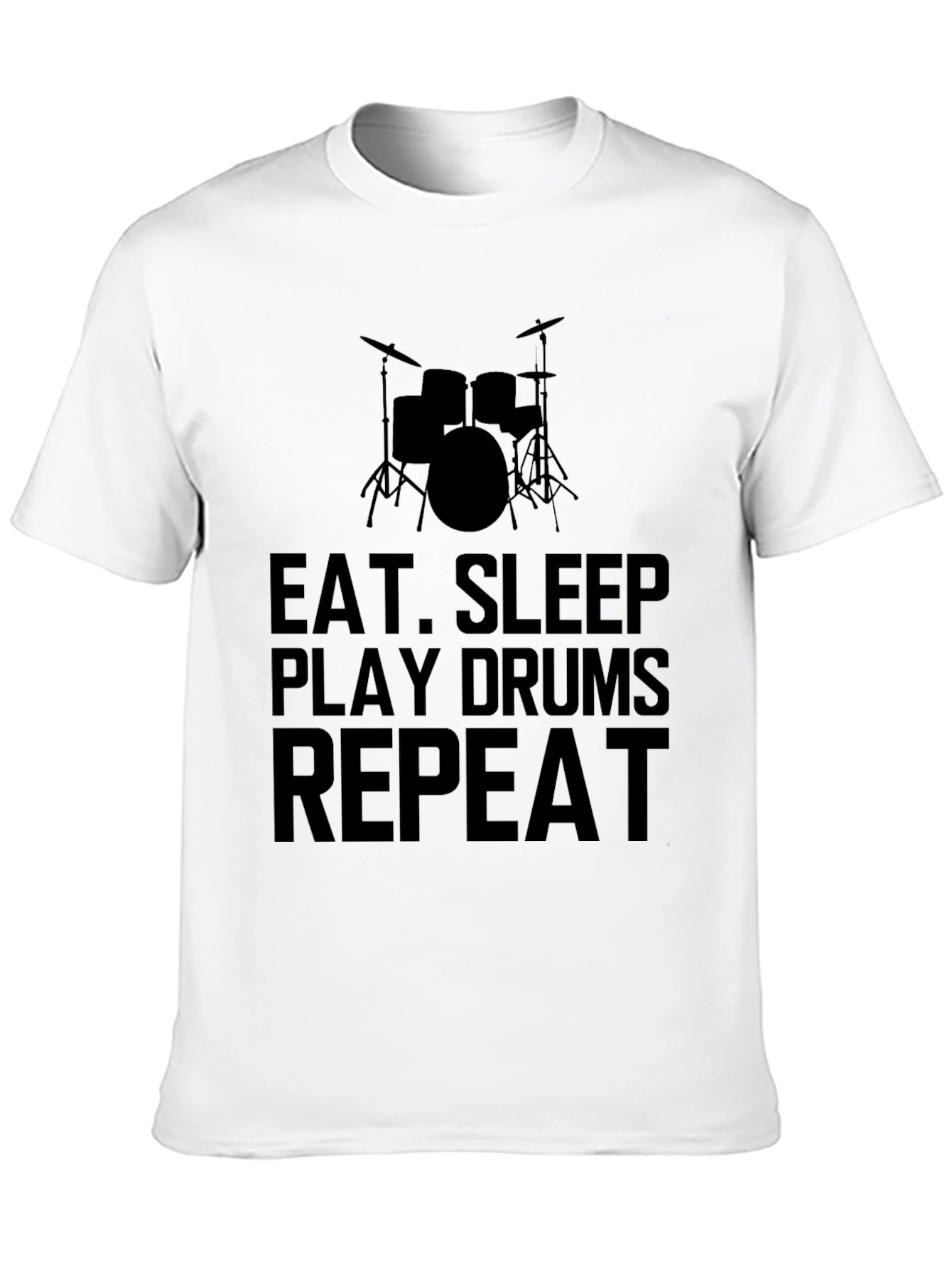 Eat Sleep Play Drums Repeat Black T-Shirt