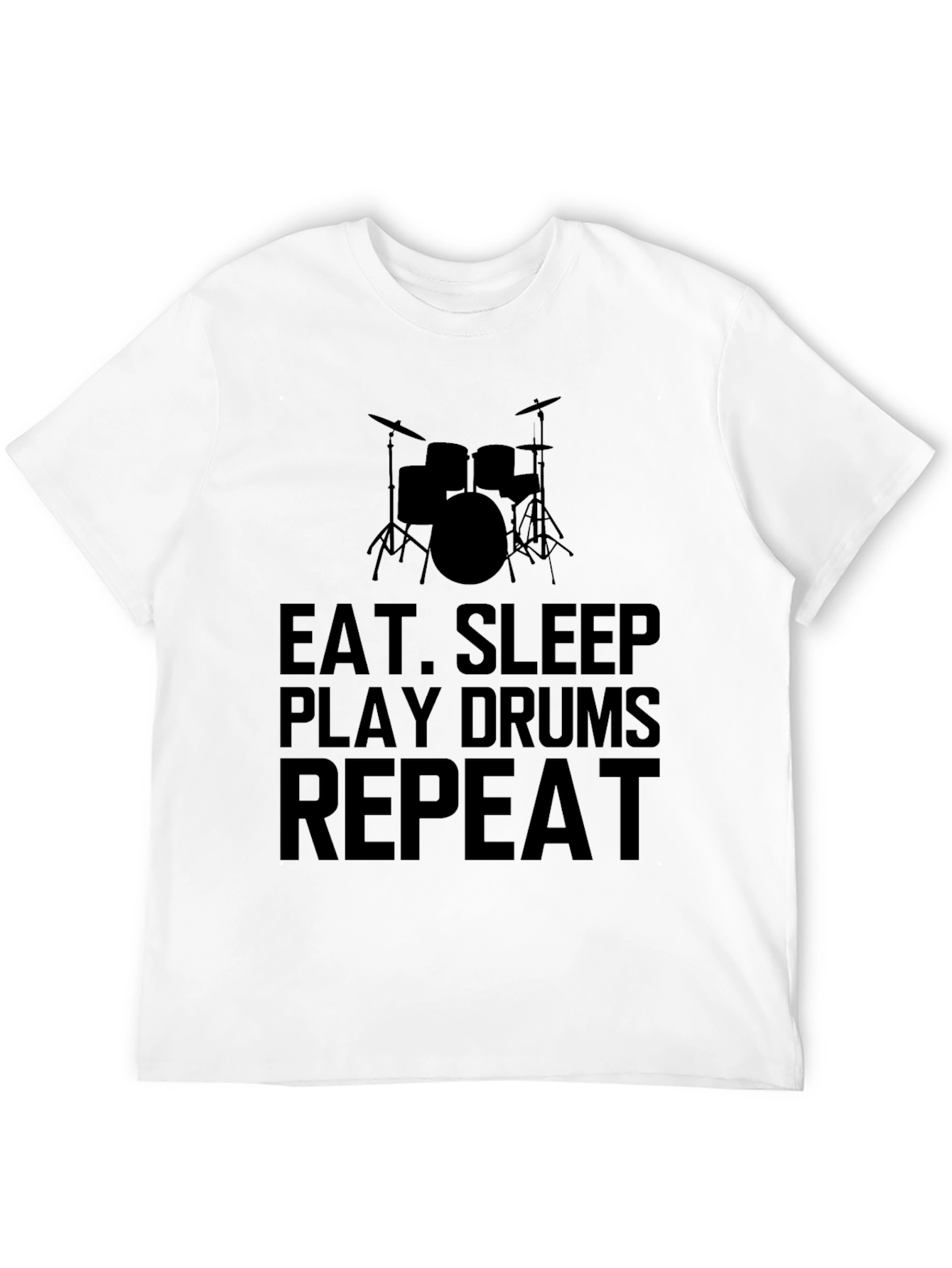 Eat Sleep Play Drums Repeat Black T-Shirt