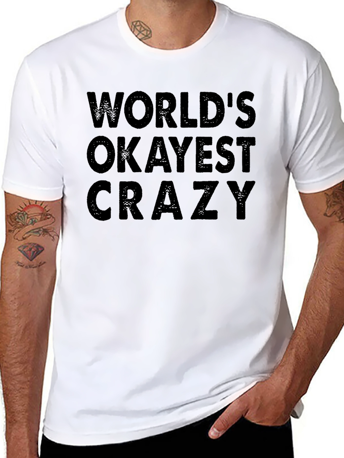 Worlds Okayest Crazy Black T-Shirt