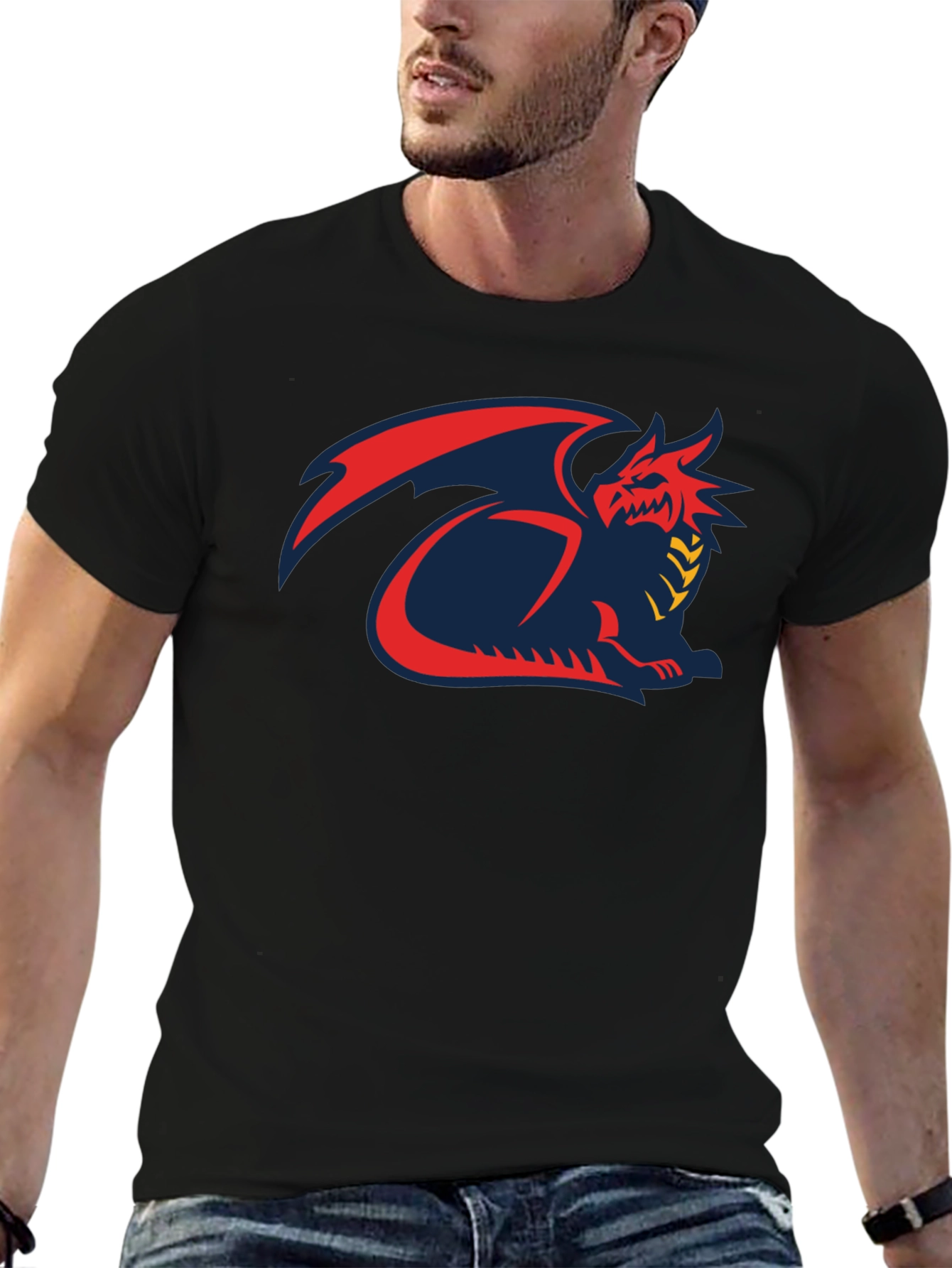 Dragon Graphic T-Shirt - Mens Black Tee