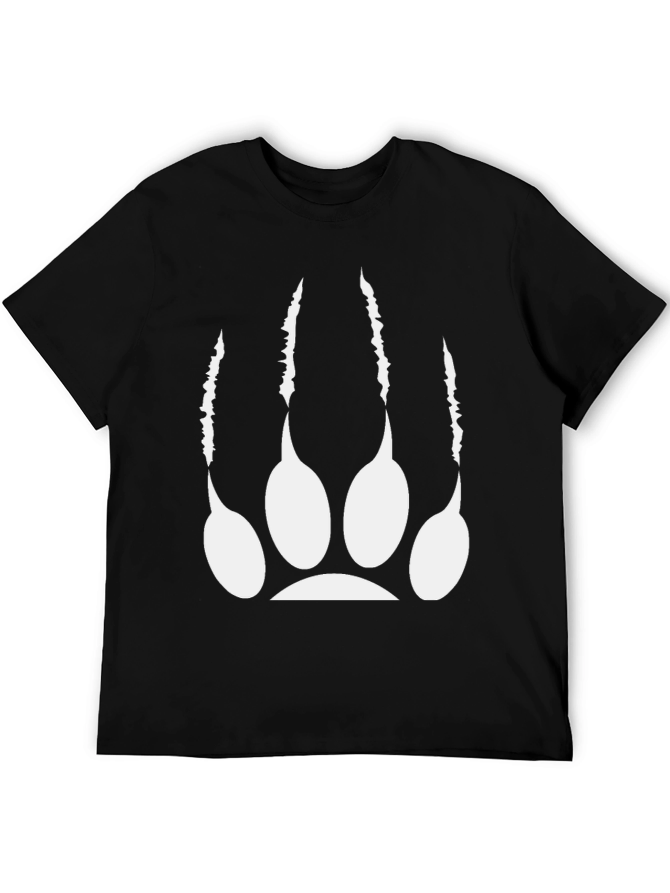 Black Tee with White Bear Claw Graphic