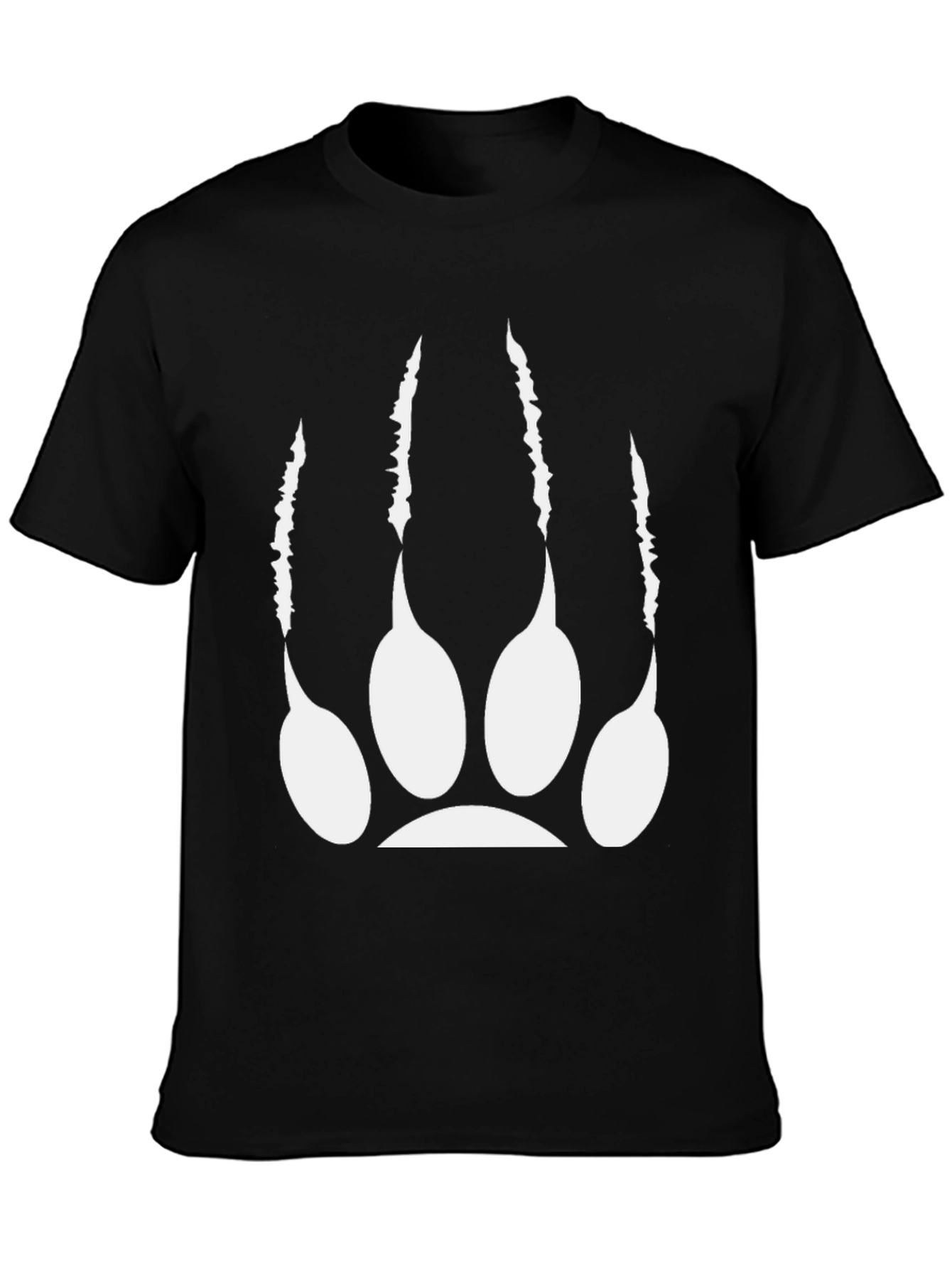 Black Tee with White Bear Claw Graphic