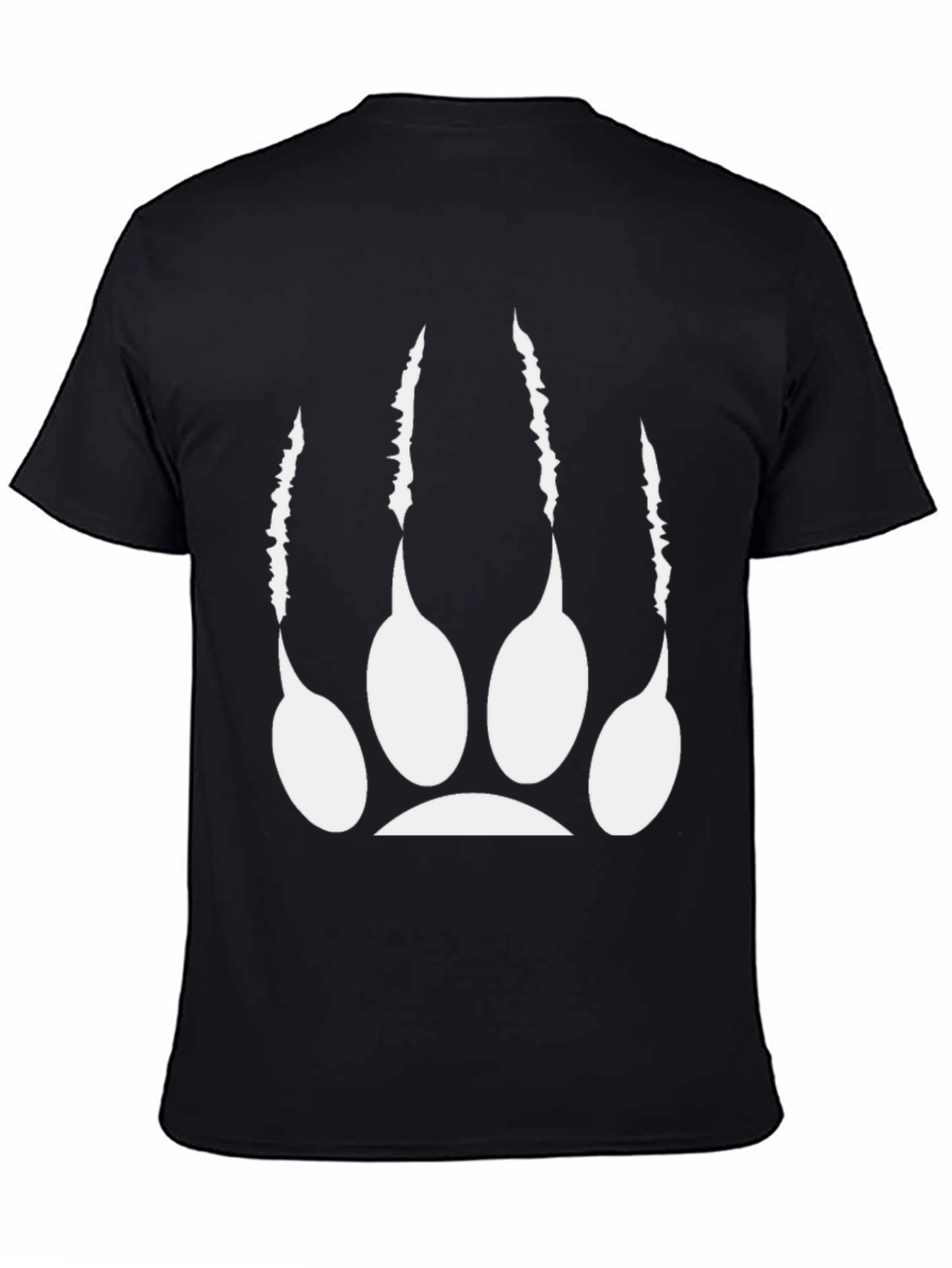 Black Tee with White Bear Claw Graphic