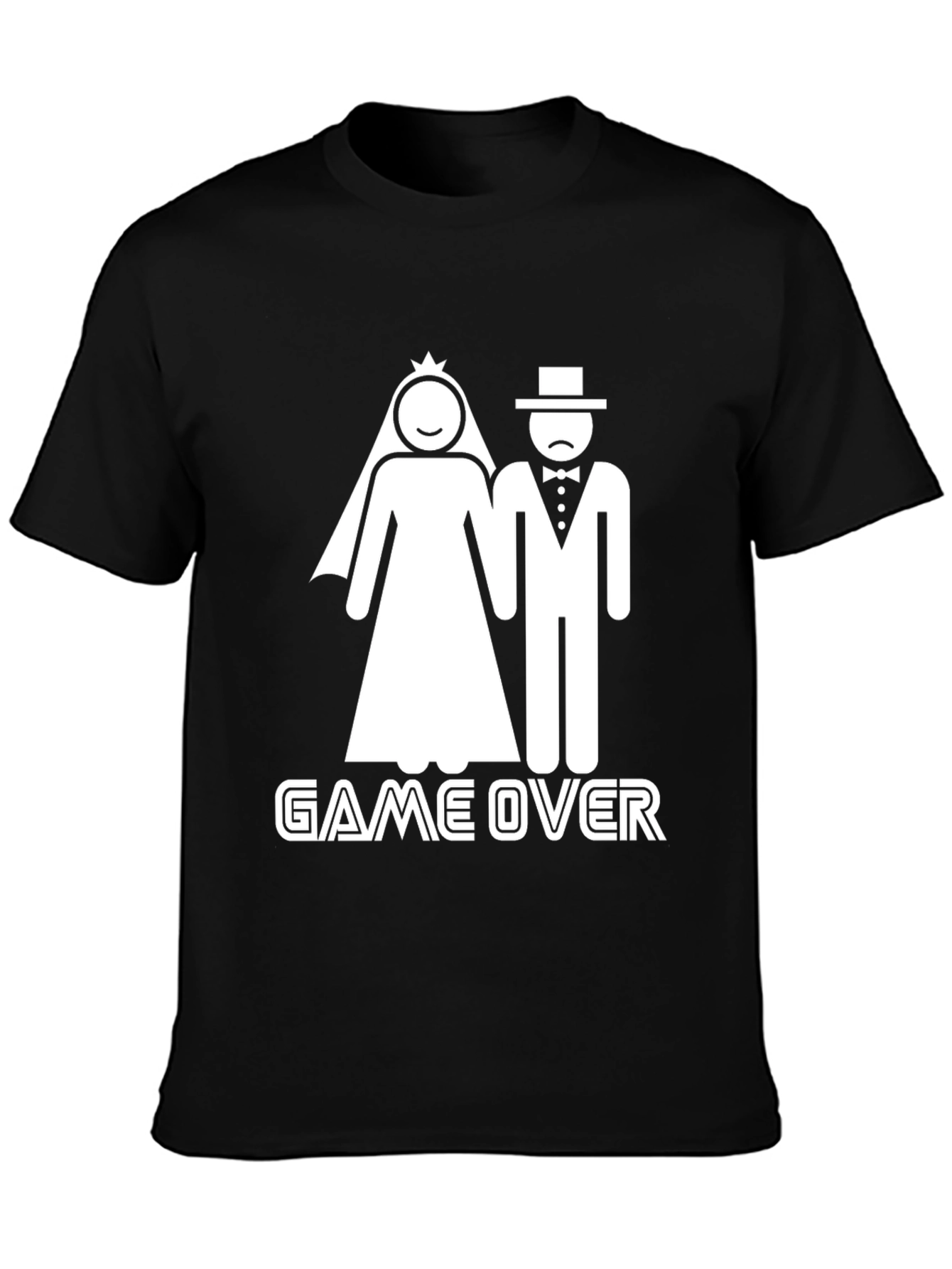 Game Over Wedding Humor Graphic Tee - Black