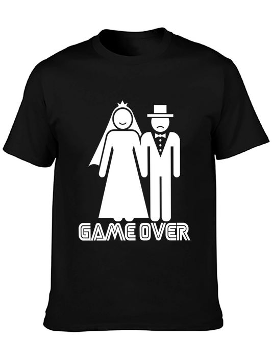 Game Over Wedding Humor Graphic Tee - Black