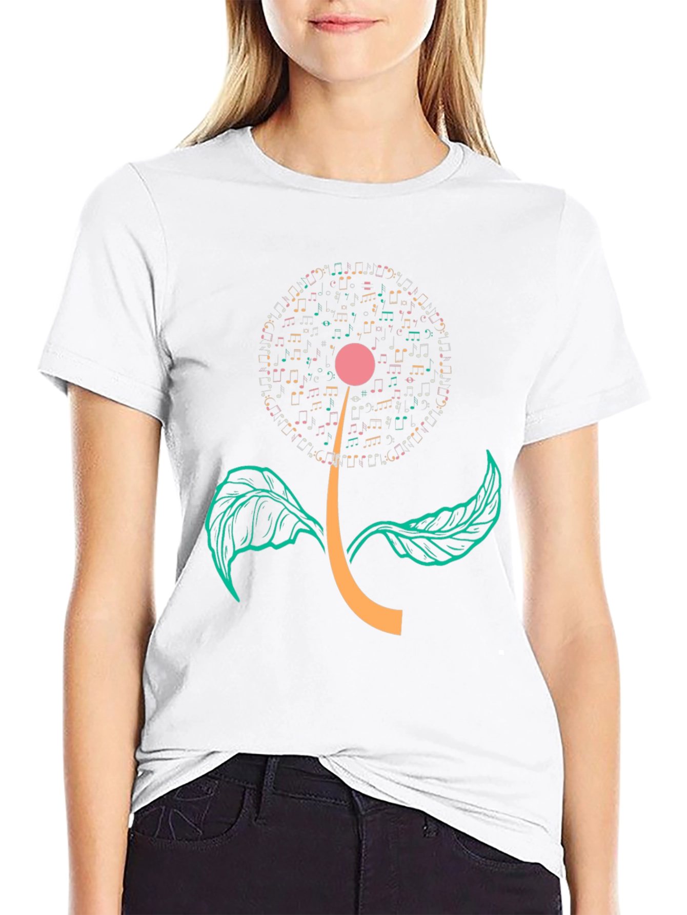 Musical Flower Graphic T-Shirt