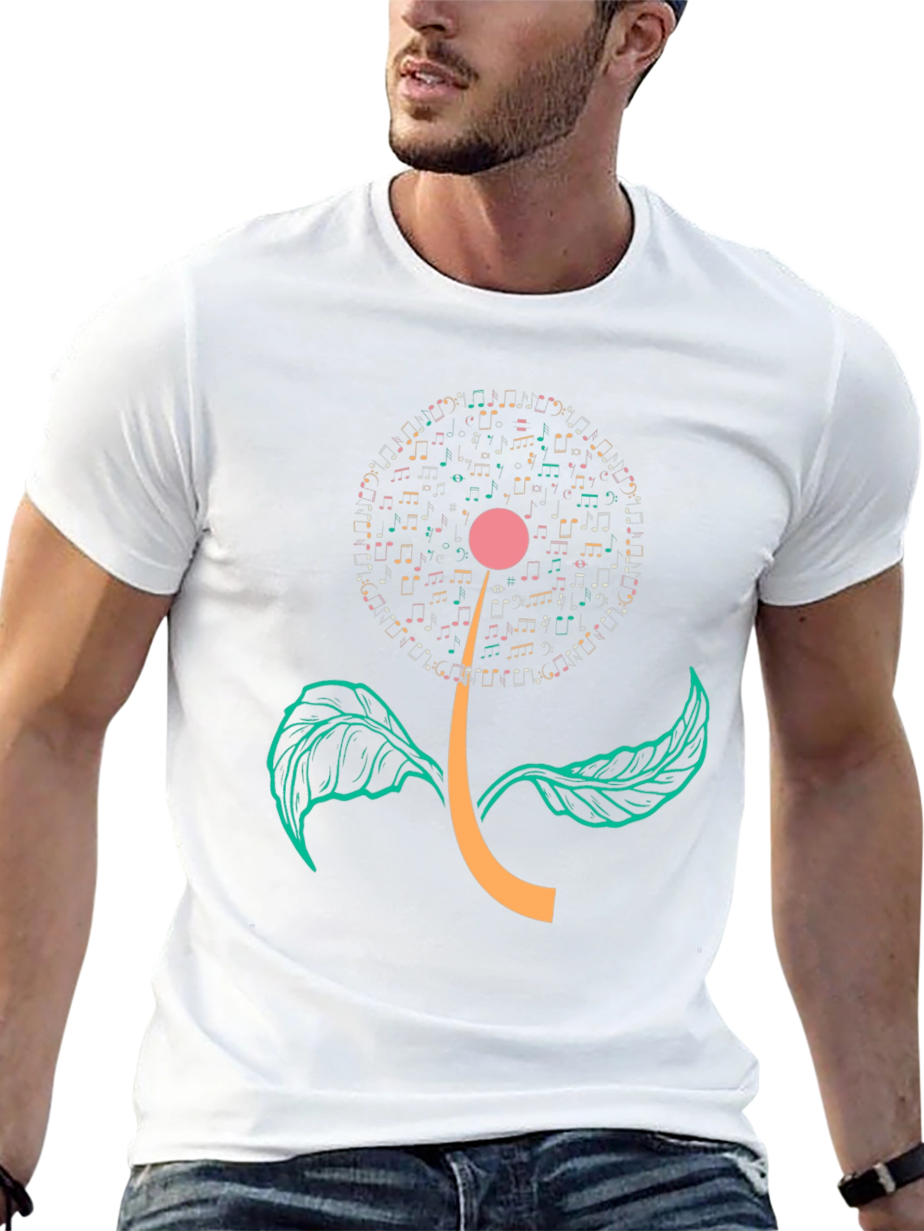 Musical Flower Graphic T-Shirt