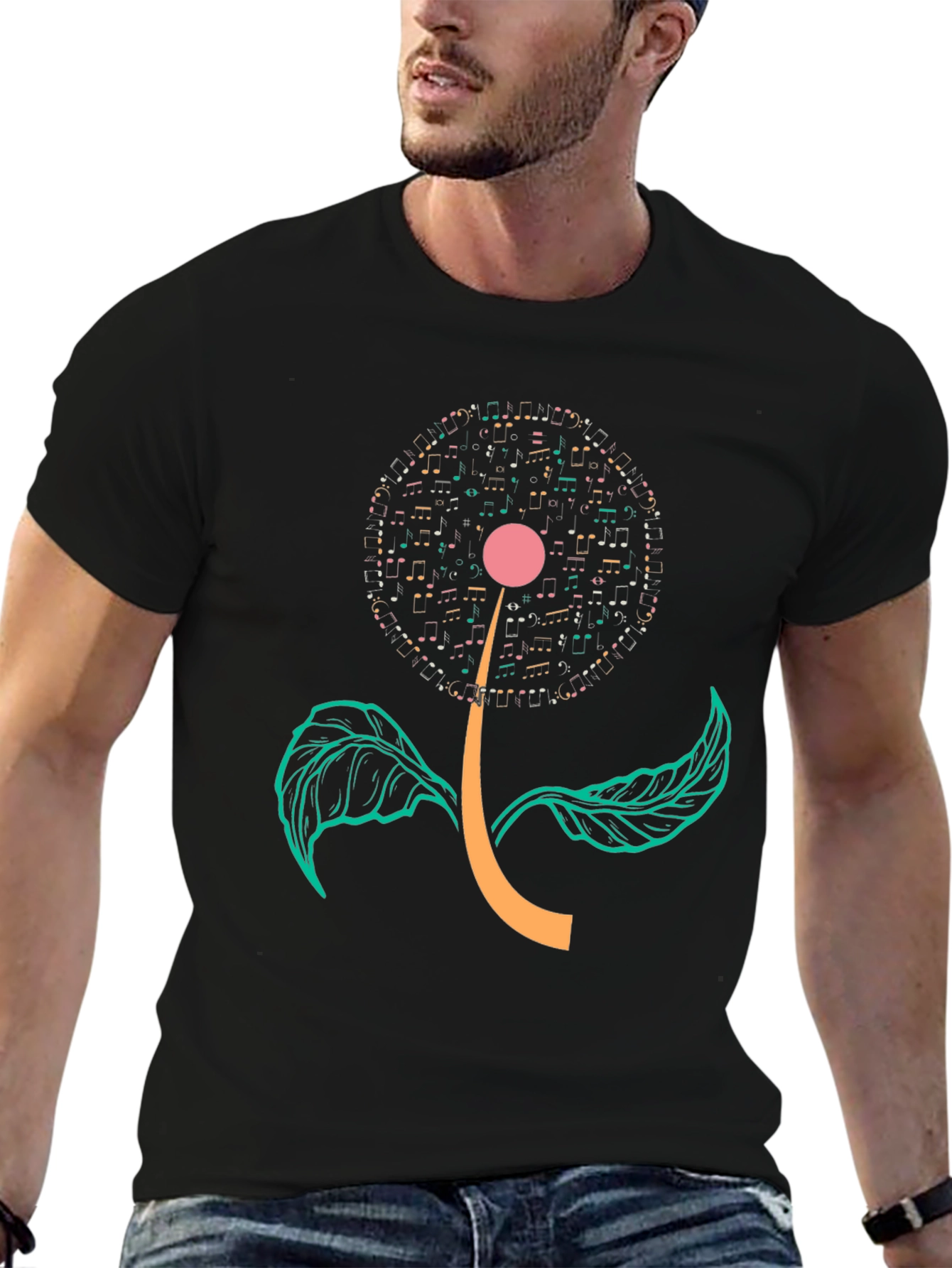 Musical Flower Graphic T-Shirt